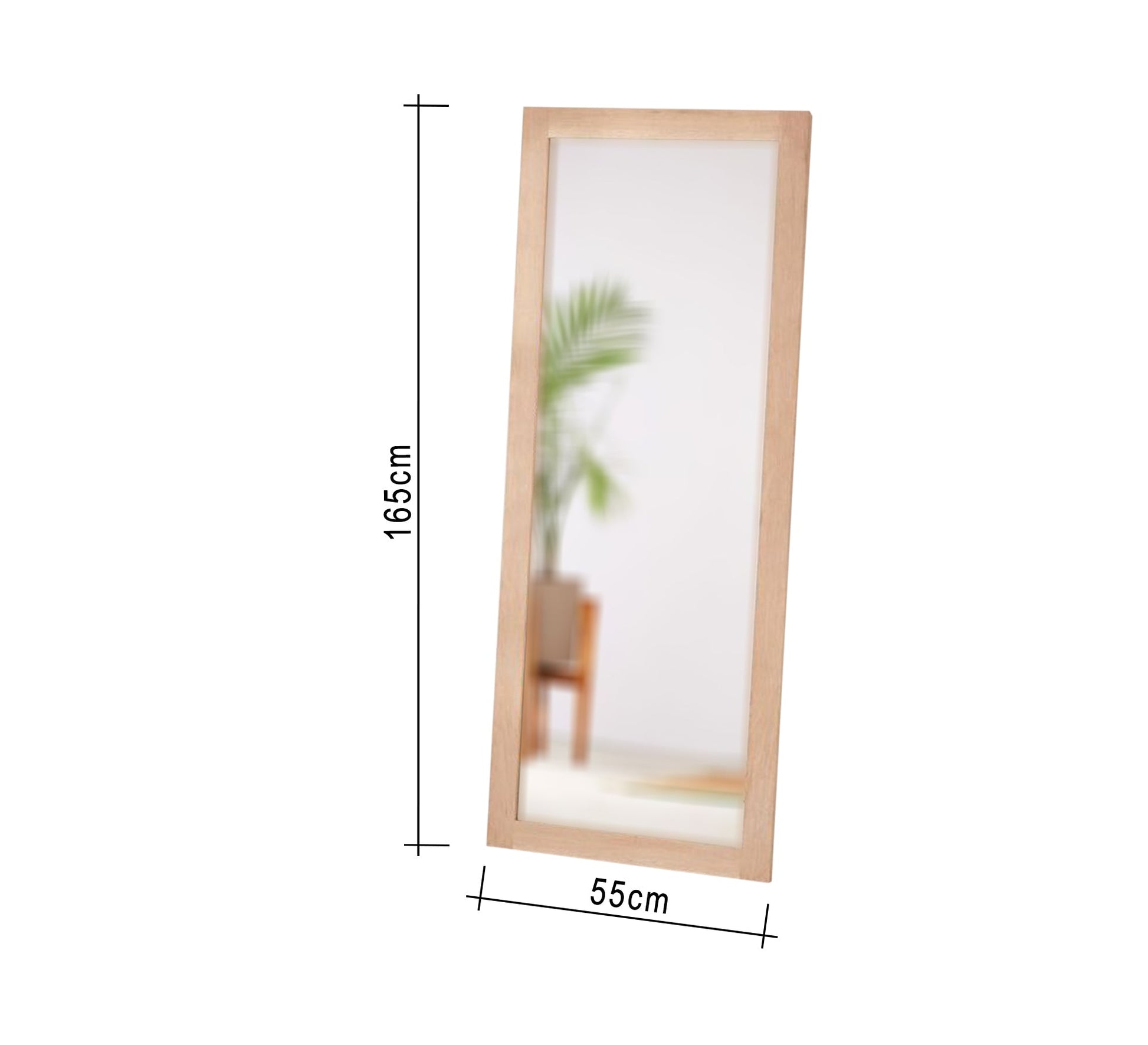 Wide Rectangular Wooden Frame Mirror - Vitrine Furniture - Décor