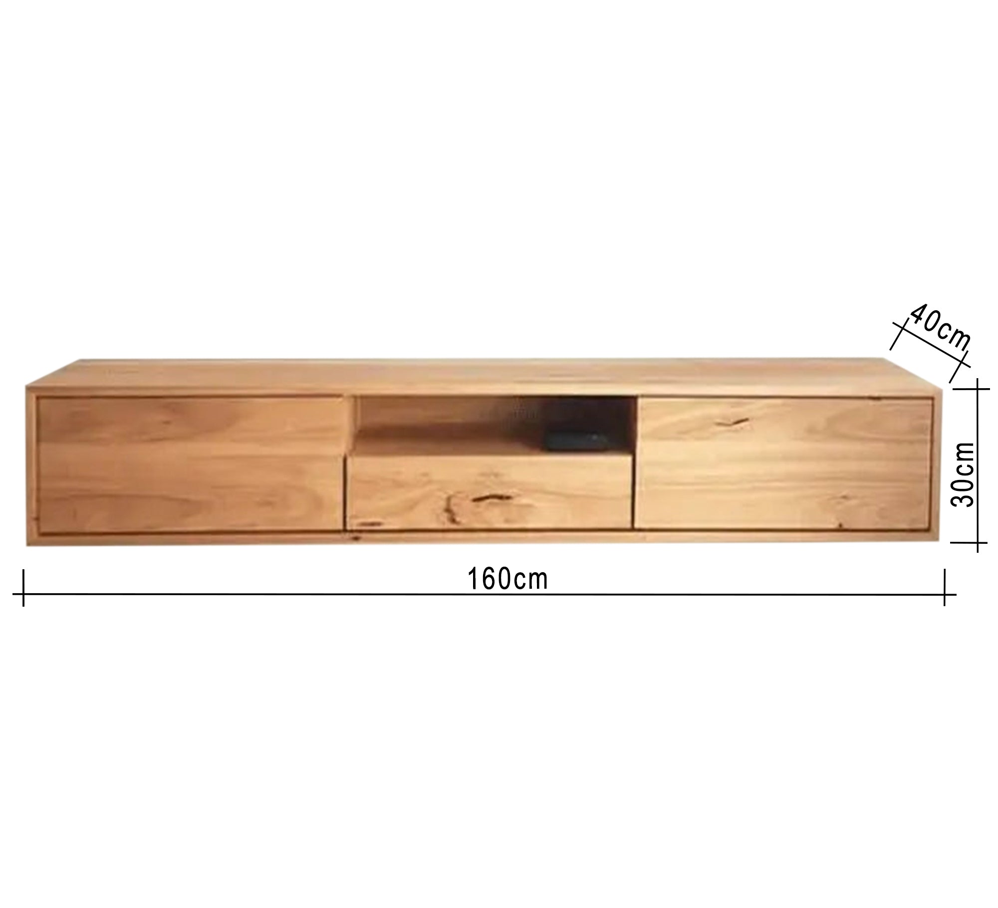 Wood - colored hanging TV unit - Vitrine Furniture - Furniture