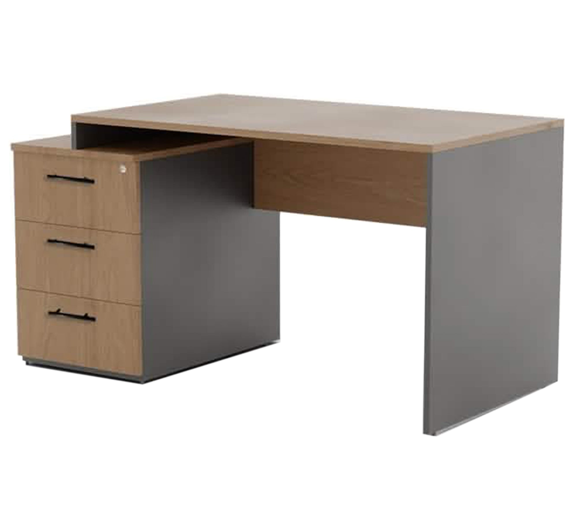 Wooden and gray executive desk with additional storage space - Vitrine Furniture - Furniture