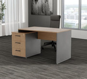 Wooden and gray executive desk with additional storage space - Vitrine Furniture - Furniture