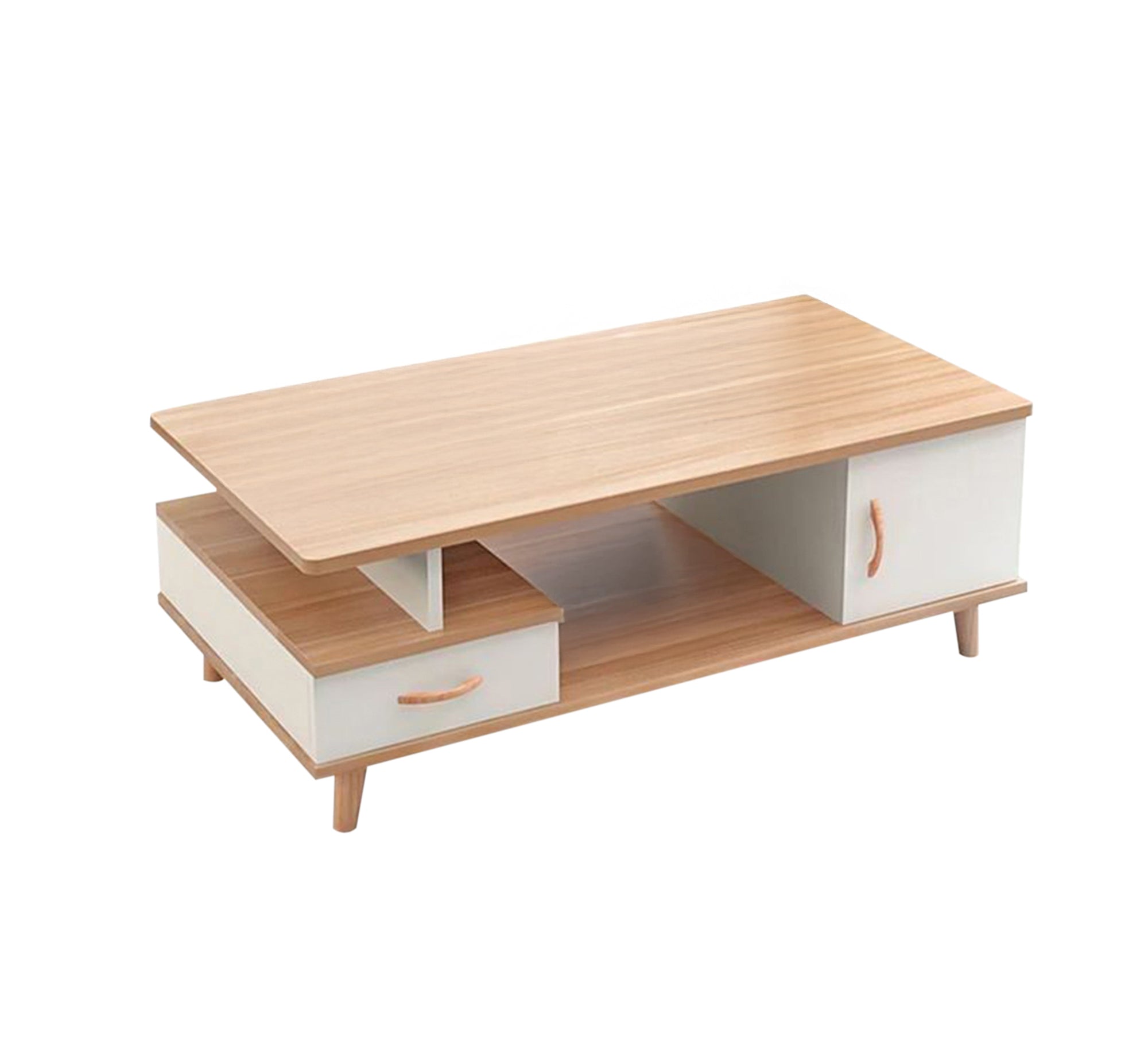 Wooden and white table with a modern design - Vitrine Furniture - Furniture