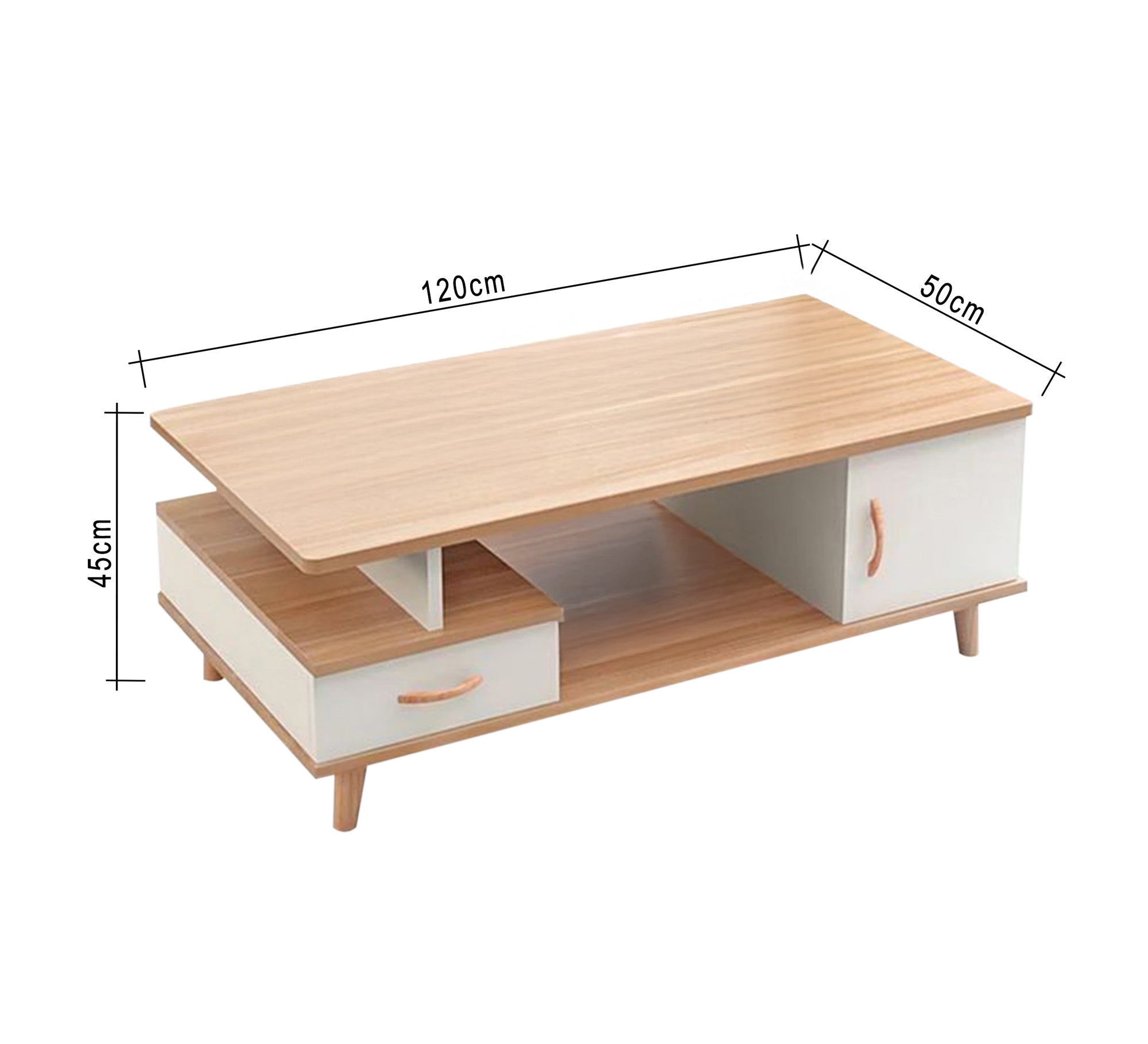 Wooden and white table with a modern design - Vitrine Furniture - Furniture