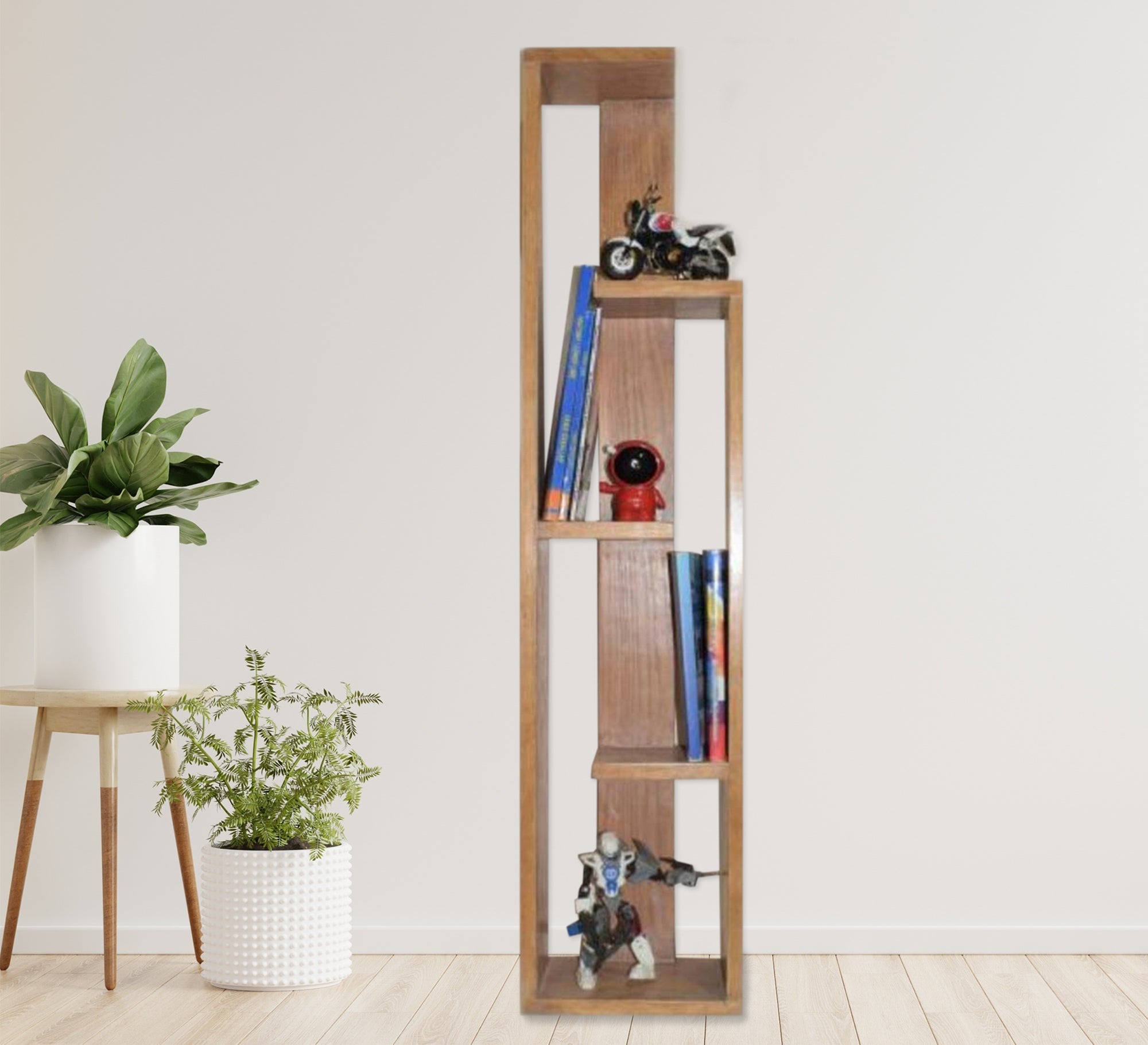 Wooden beige Bookcase - Vitrine Furniture - Furniture