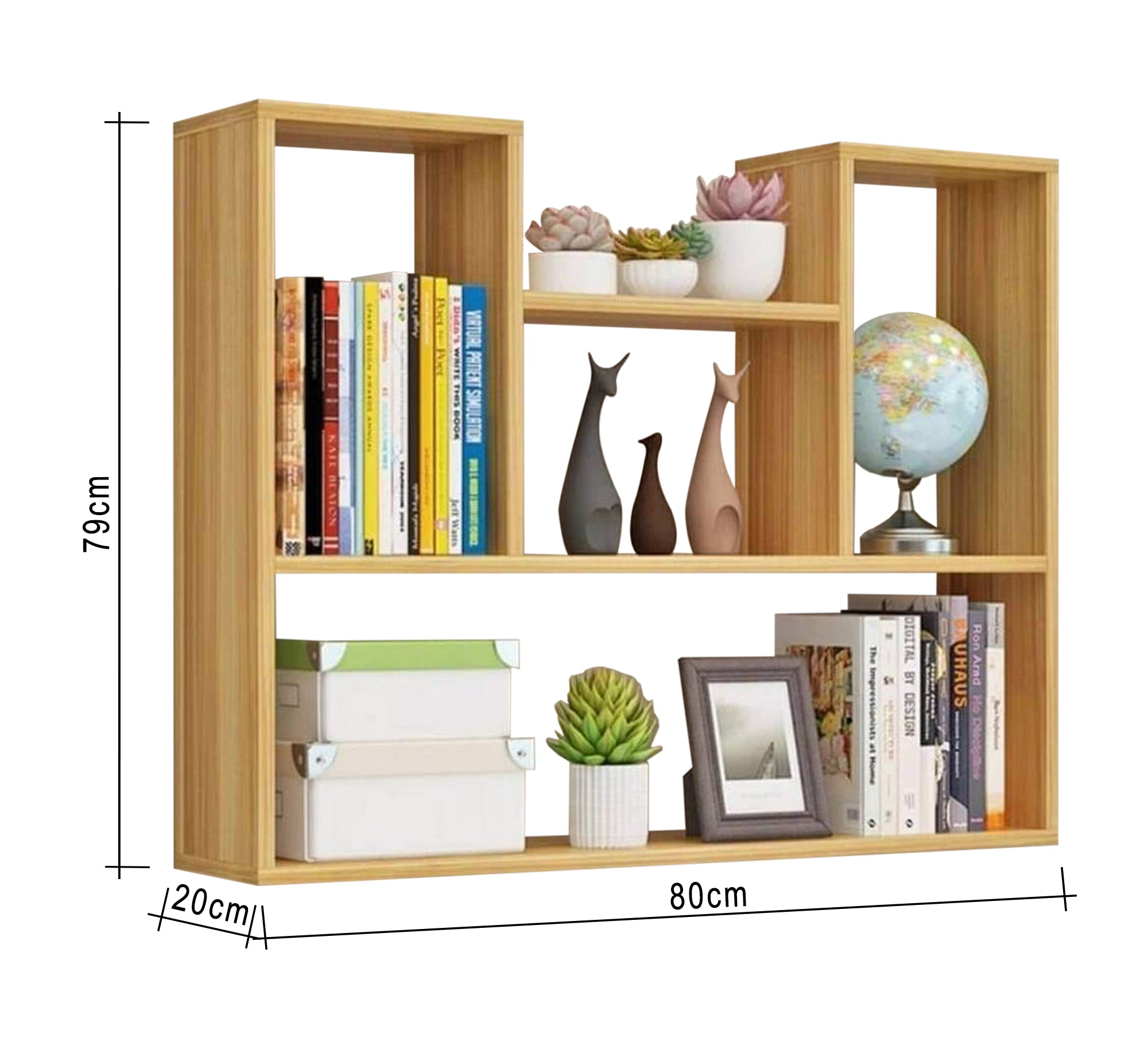 Wooden beige MDF Shelving Unit - Vitrine Furniture - Décor