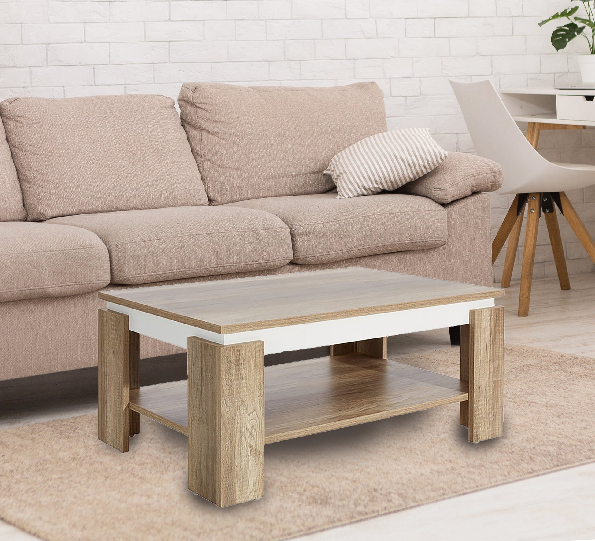 Wooden beige rectangular table - Vitrine Furniture - Furniture