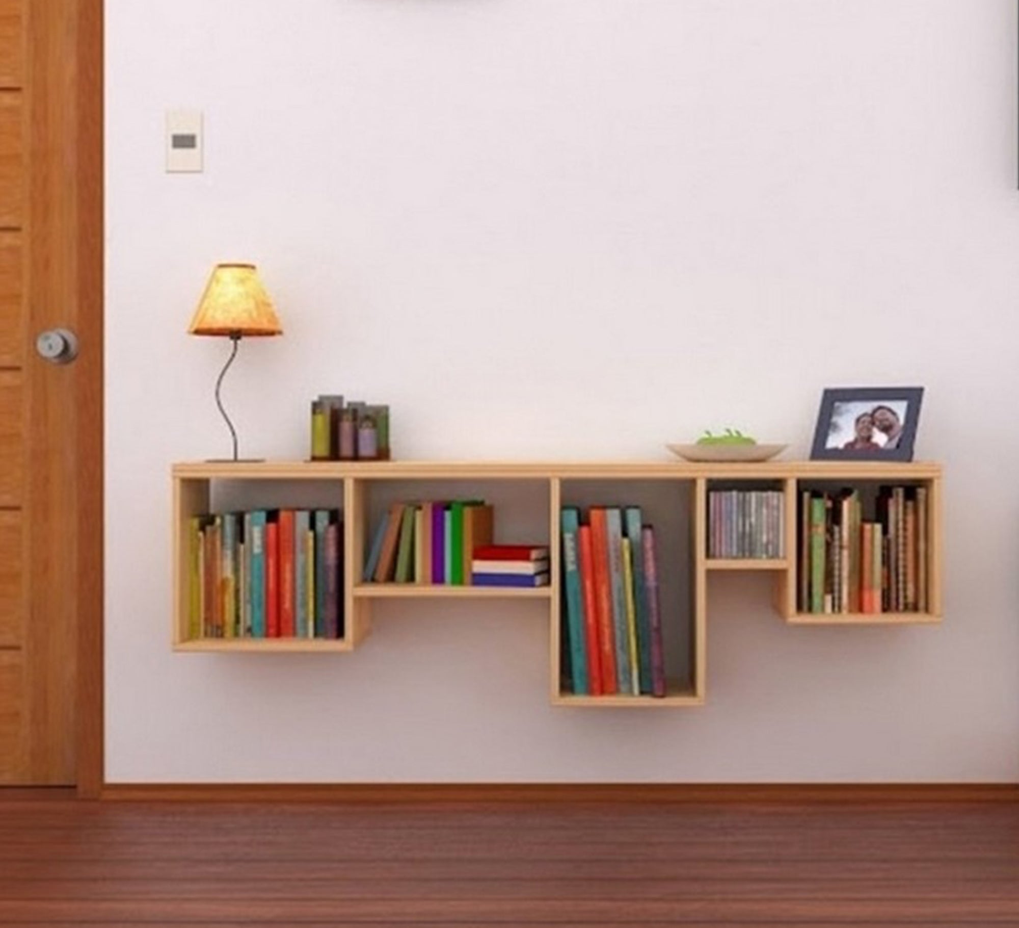 Wooden beige shelving unit - Vitrine Furniture - Décor