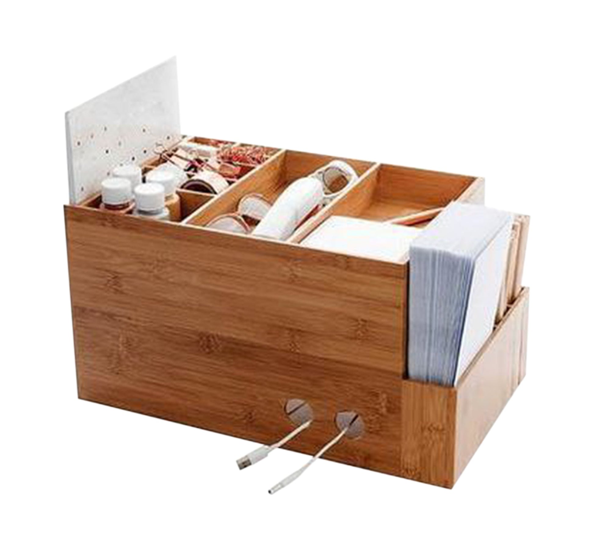 Wooden Beige smart desk organizer - Vitrine Furniture - Furniture