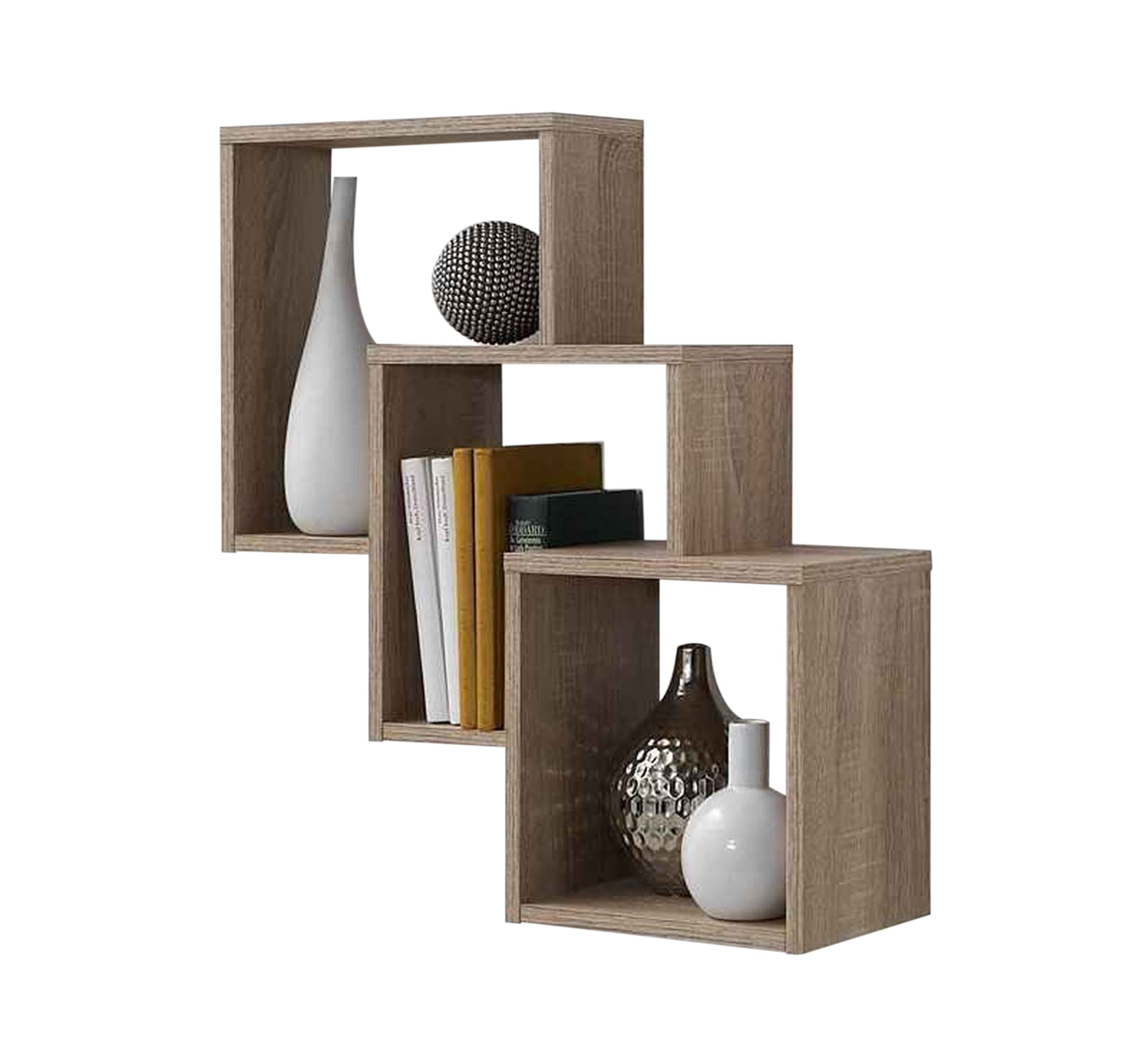 Wooden beige Wall Shelves - Vitrine Furniture - Décor