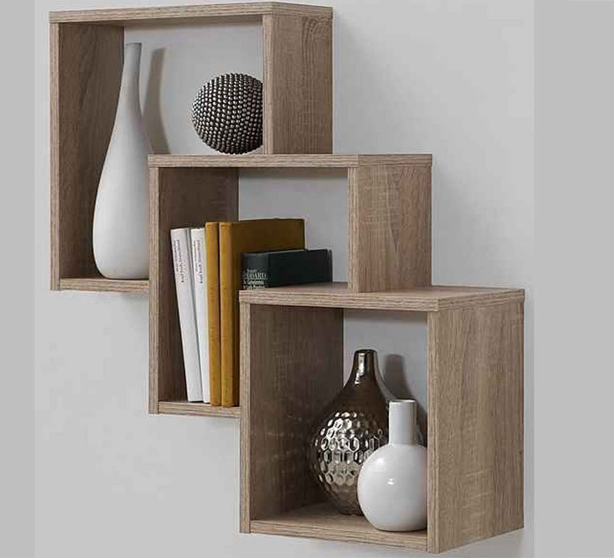 Wooden beige Wall Shelves - Vitrine Furniture - Décor