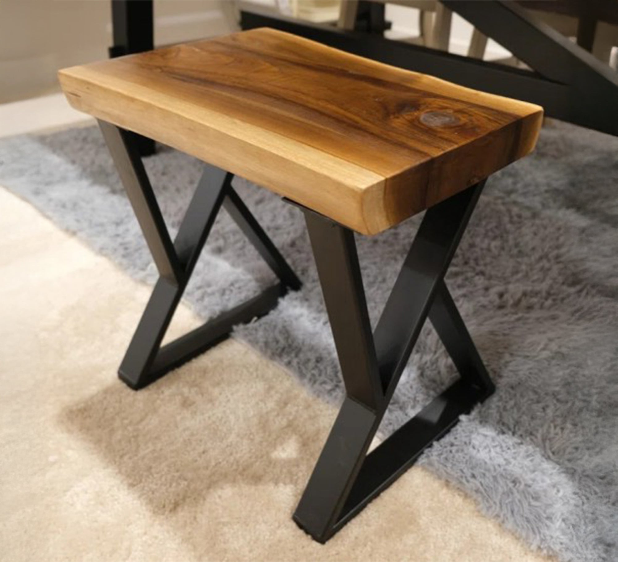 Wooden bench with metal legs - Vitrine Furniture - Furniture