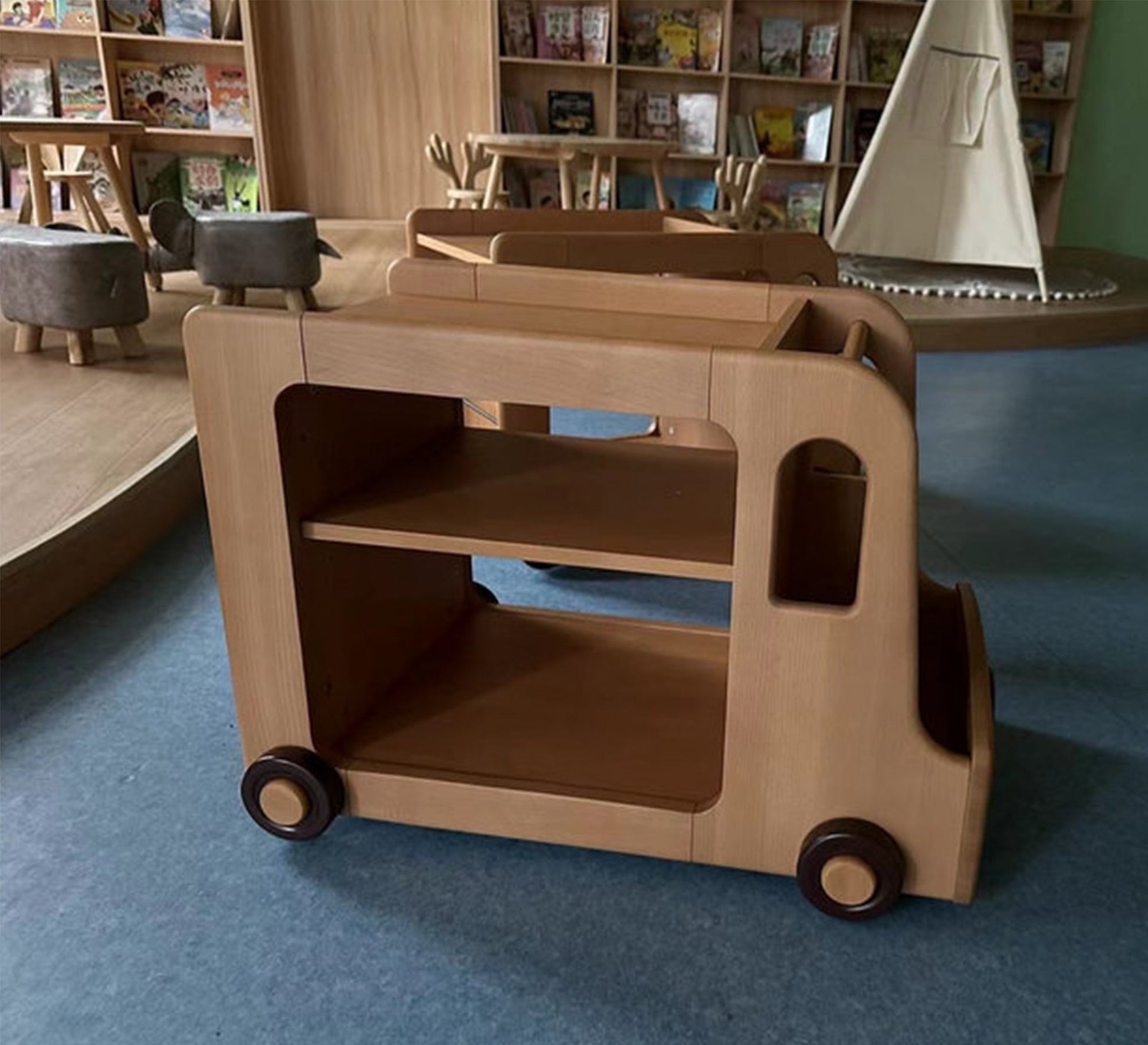 Wooden car shape toy organizer - Vitrine Furniture - Furniture