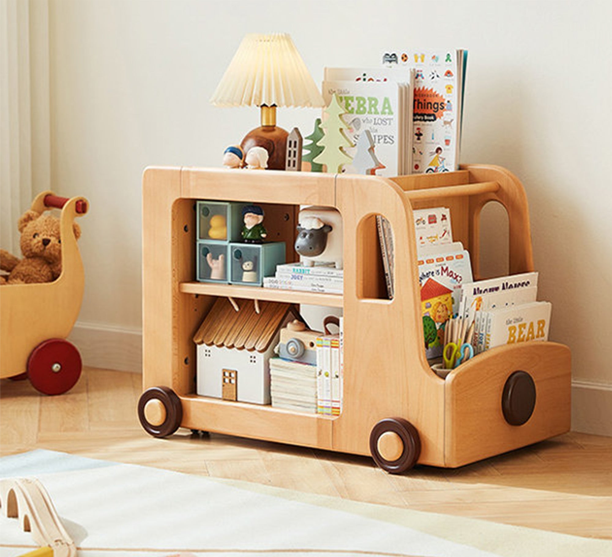 Wooden car shape toy organizer - Vitrine Furniture - Furniture
