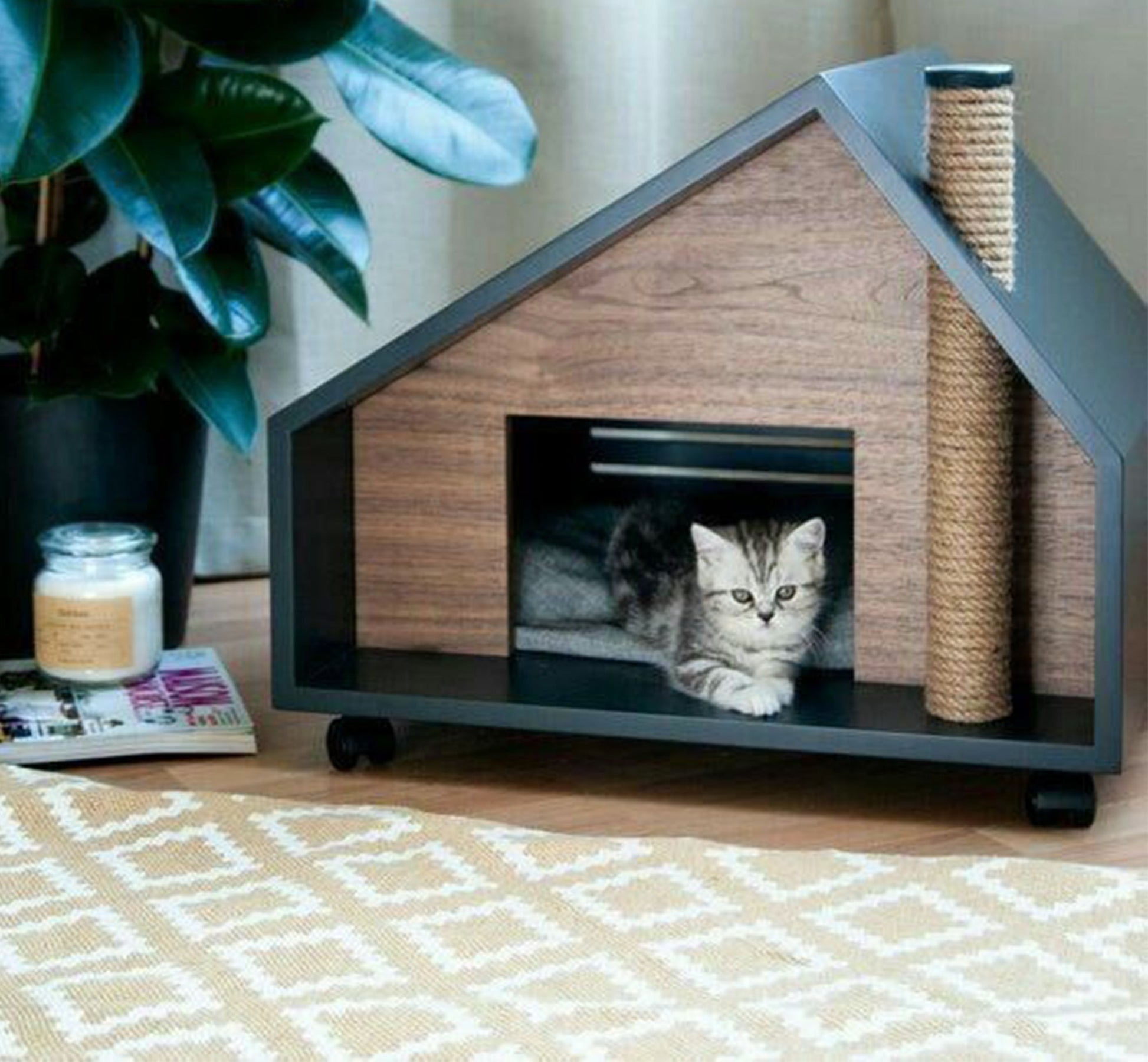 Wooden cat house - Vitrine Furniture - Décor