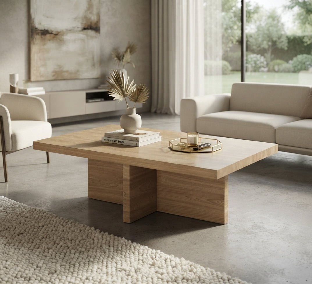 Wooden coffee table with a sophisticated geometric design - Vitrine Furniture - Coffee Tables