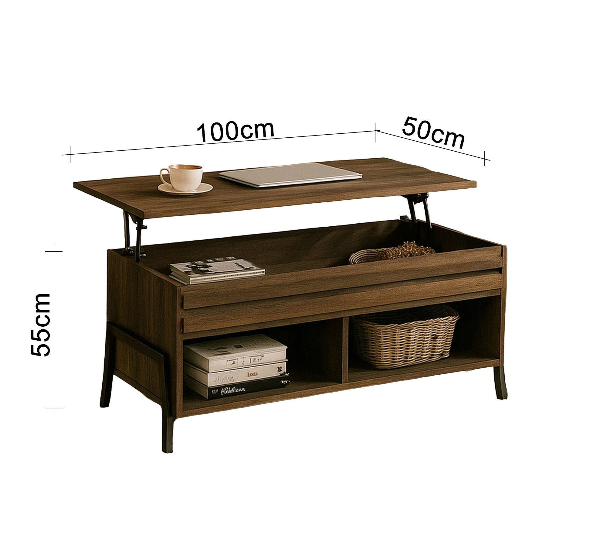 Wooden coffee table with lifting and storage mechanism - Vitrine Furniture - Coffee Tables