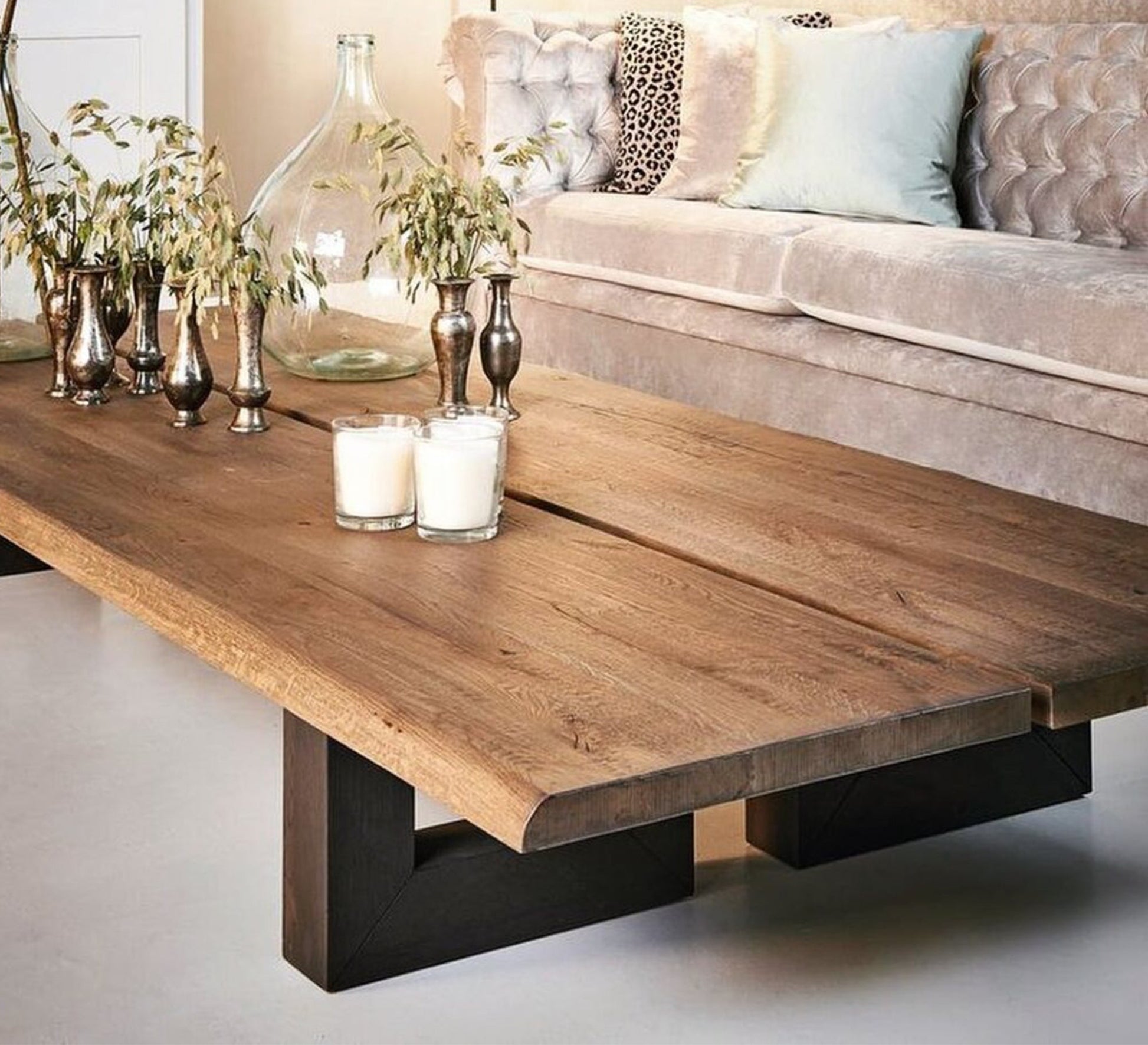 Wooden coffee table with metal legs - Vitrine Furniture - Furniture