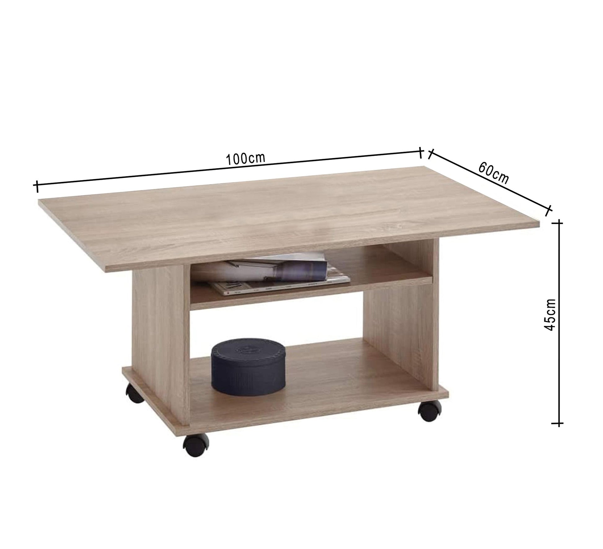 Wooden coffee table with wheels - Vitrine Furniture - Furniture