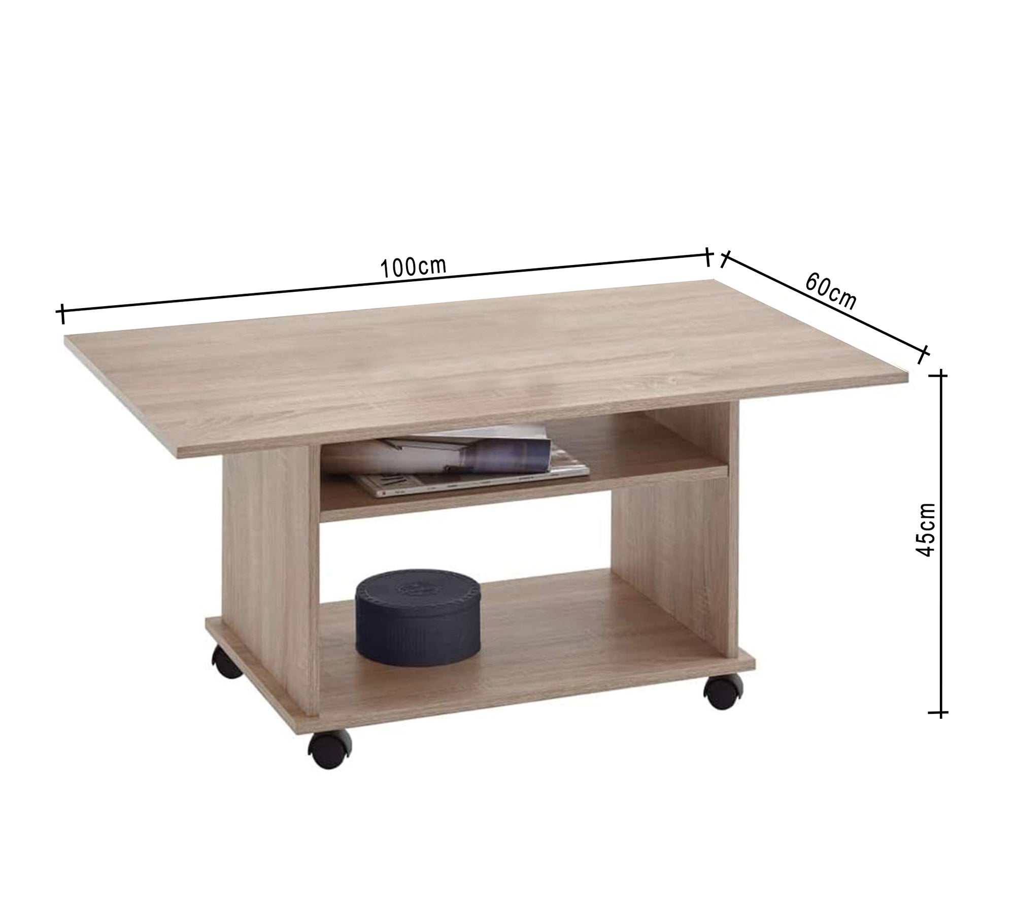 Wooden coffee table with wheels - Vitrine Furniture - Furniture