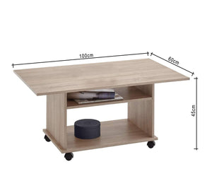 Wooden coffee table with wheels - Vitrine Furniture - Furniture