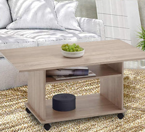 Wooden coffee table with wheels - Vitrine Furniture - Furniture