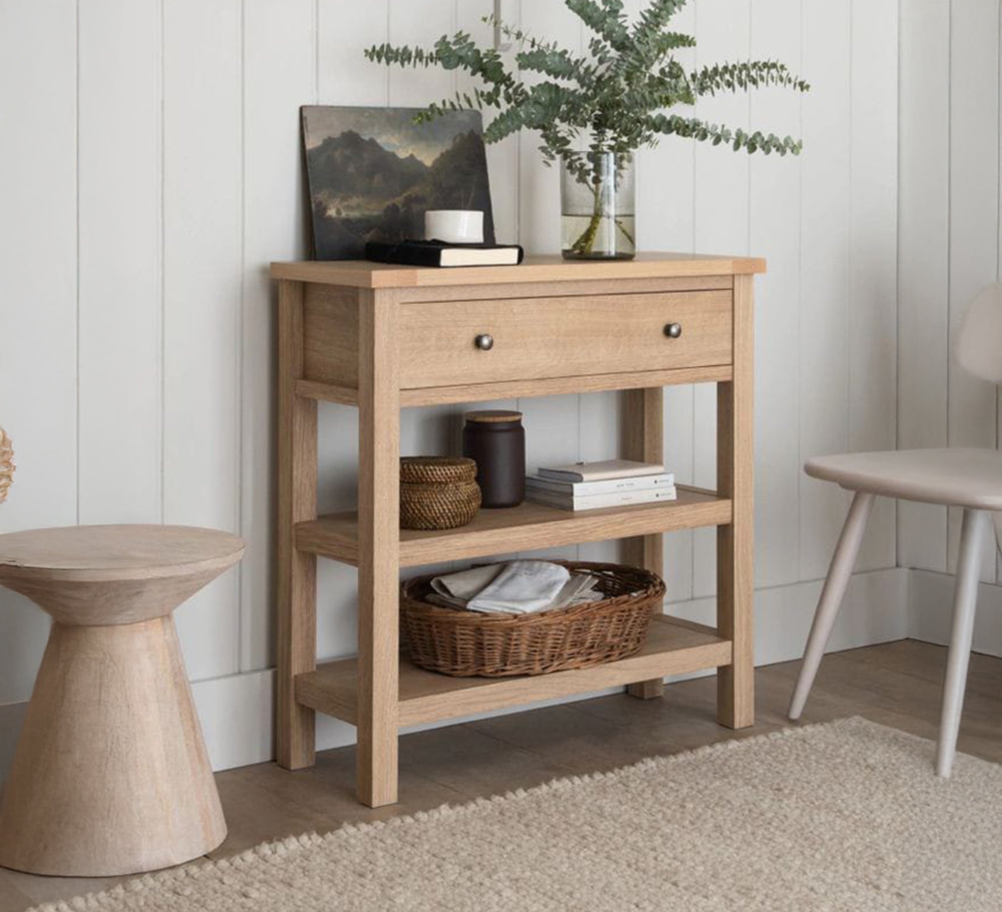 Wooden console table with drawers and two shelves - Vitrine Furniture - Furniture