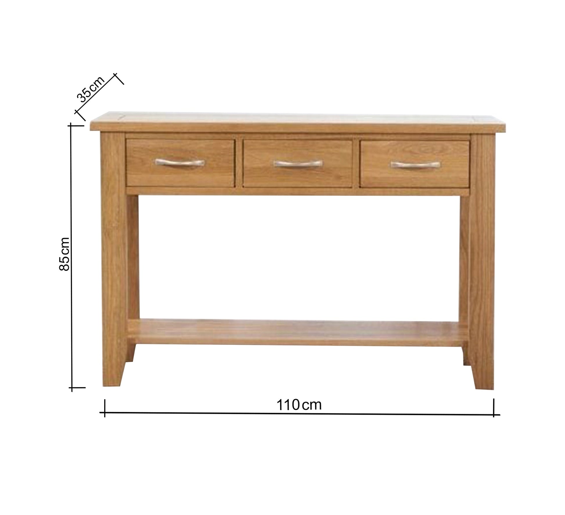 Wooden console table with three drawers and a shelf - Vitrine Furniture - Furniture