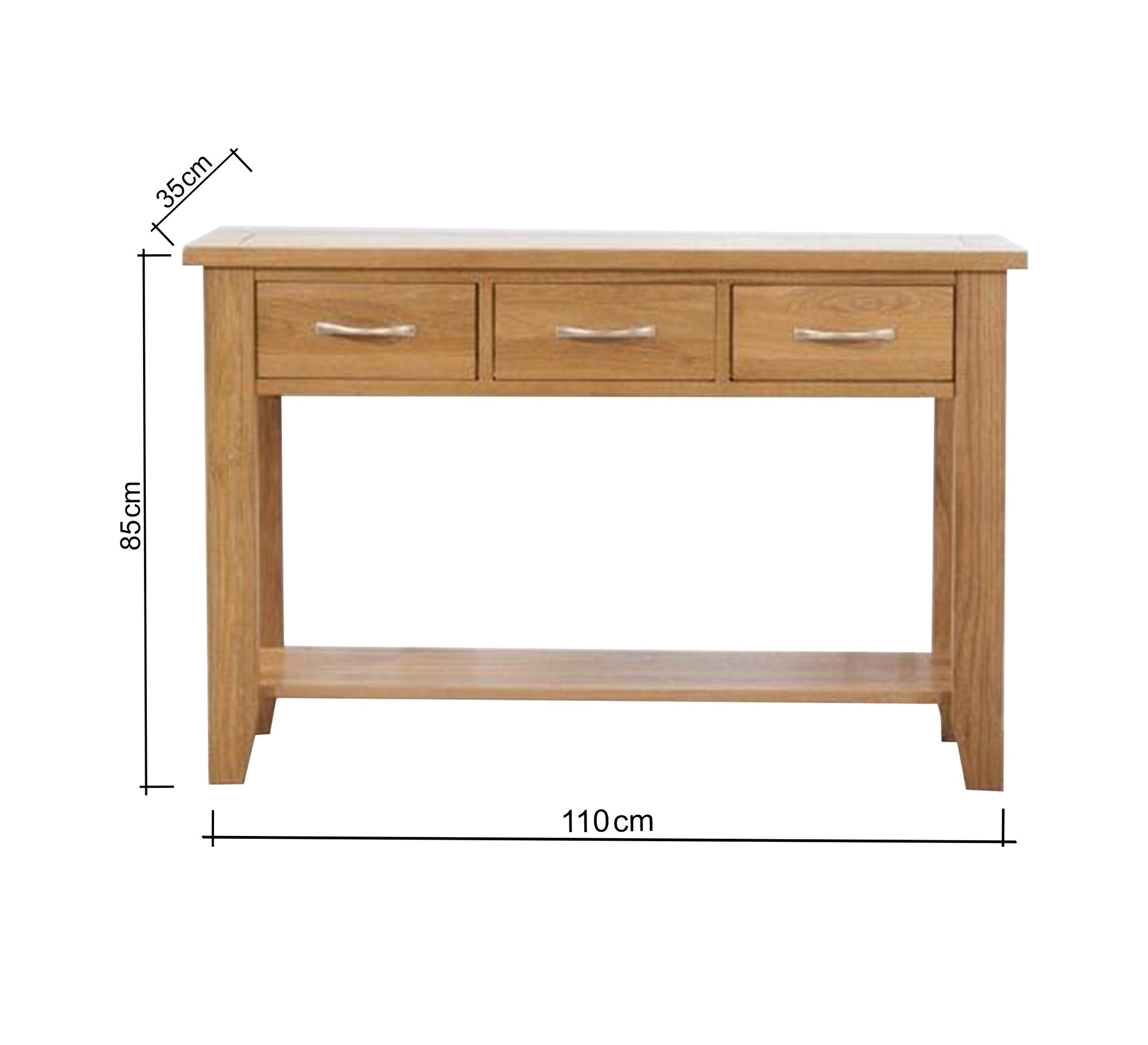 Wooden console table with three drawers and a shelf - Vitrine Furniture - Furniture