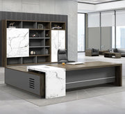Wooden Corner Executive Desk with Ample Storage - Vitrine Furniture - Furniture