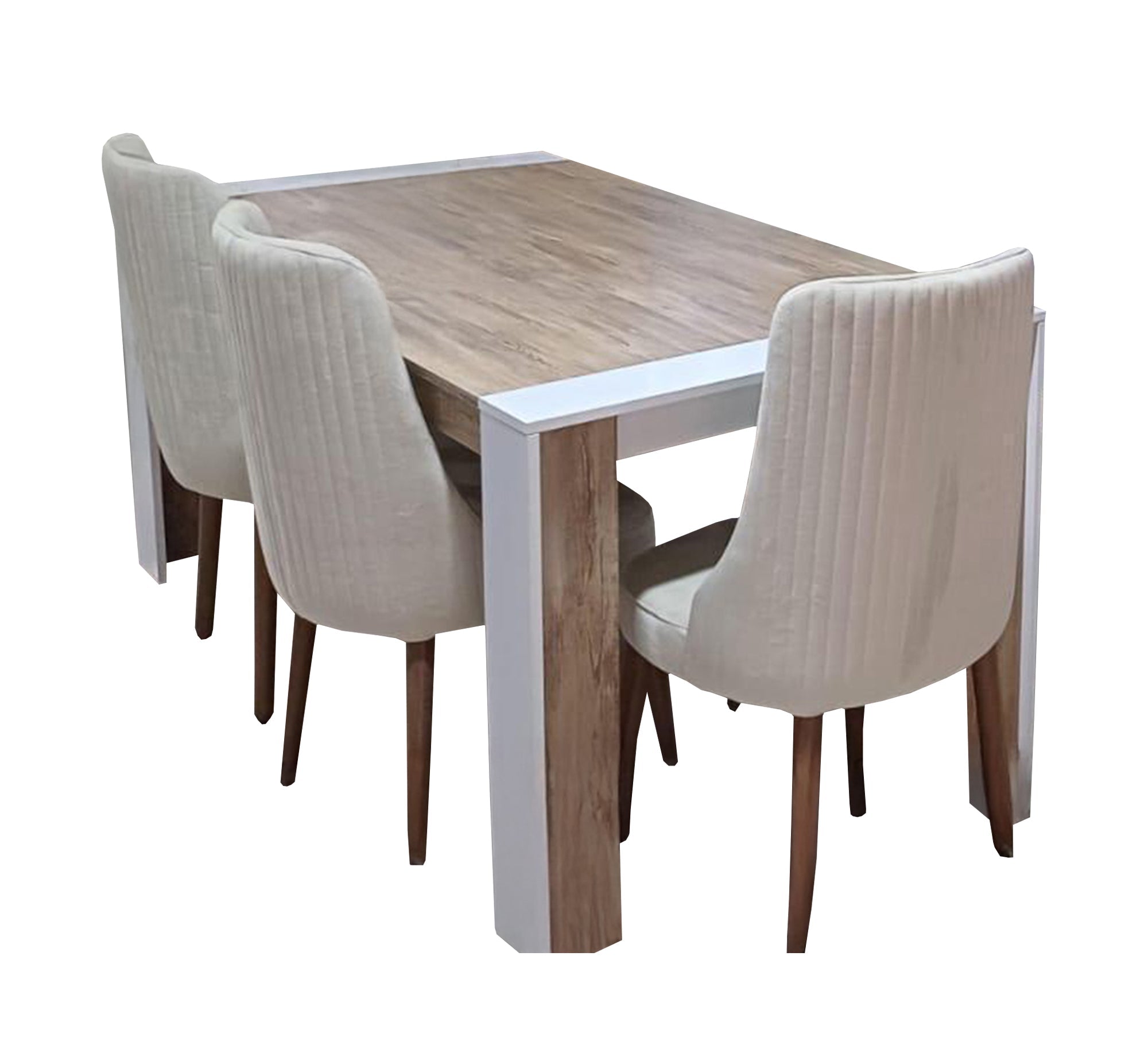 Wooden dining table with white accents - Vitrine Furniture - Furniture