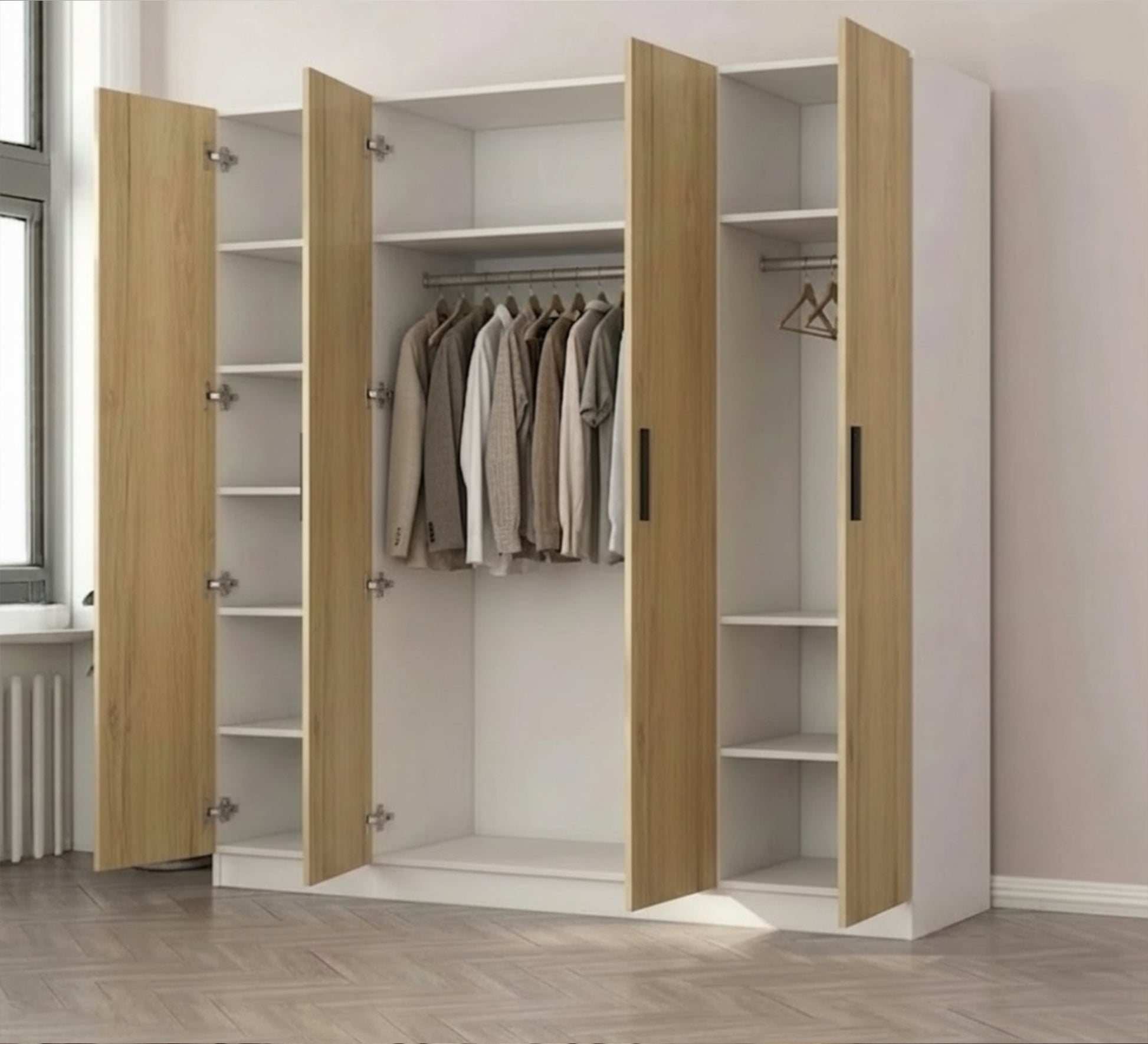 Wooden door wardrobe, simple and elegant design - Vitrine Furniture - Wardrobes