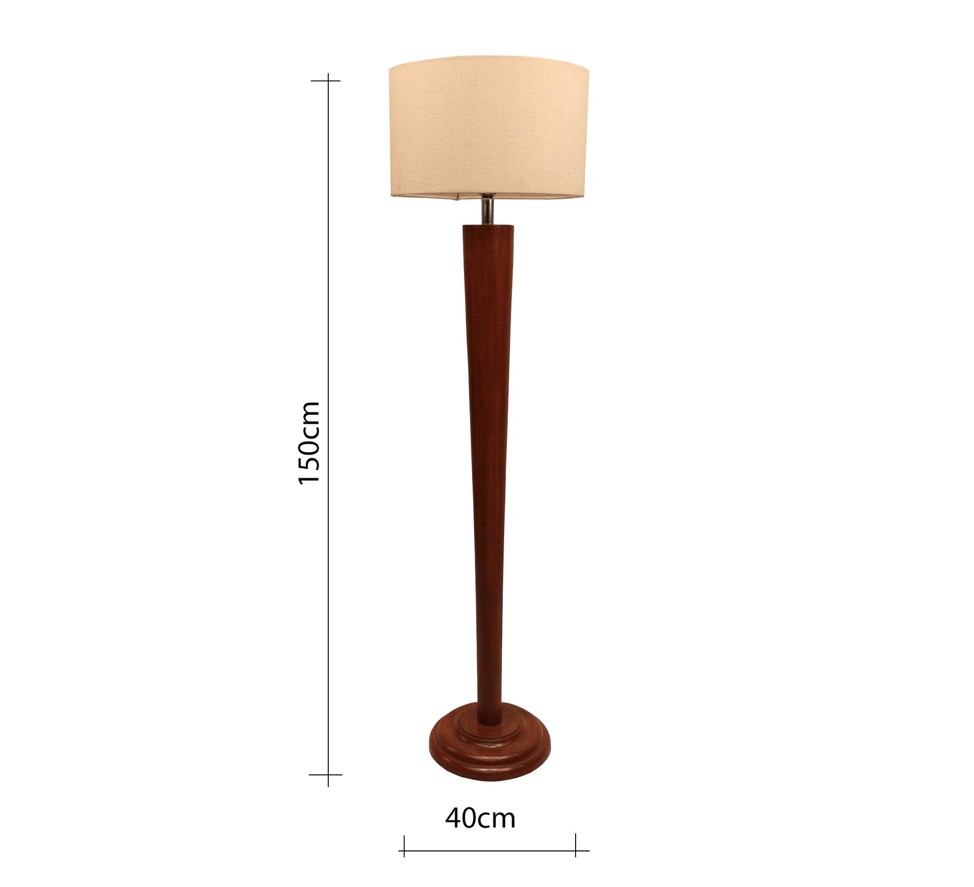 Wooden floor lamp with elegant circular base - Vitrine Furniture - Lighting