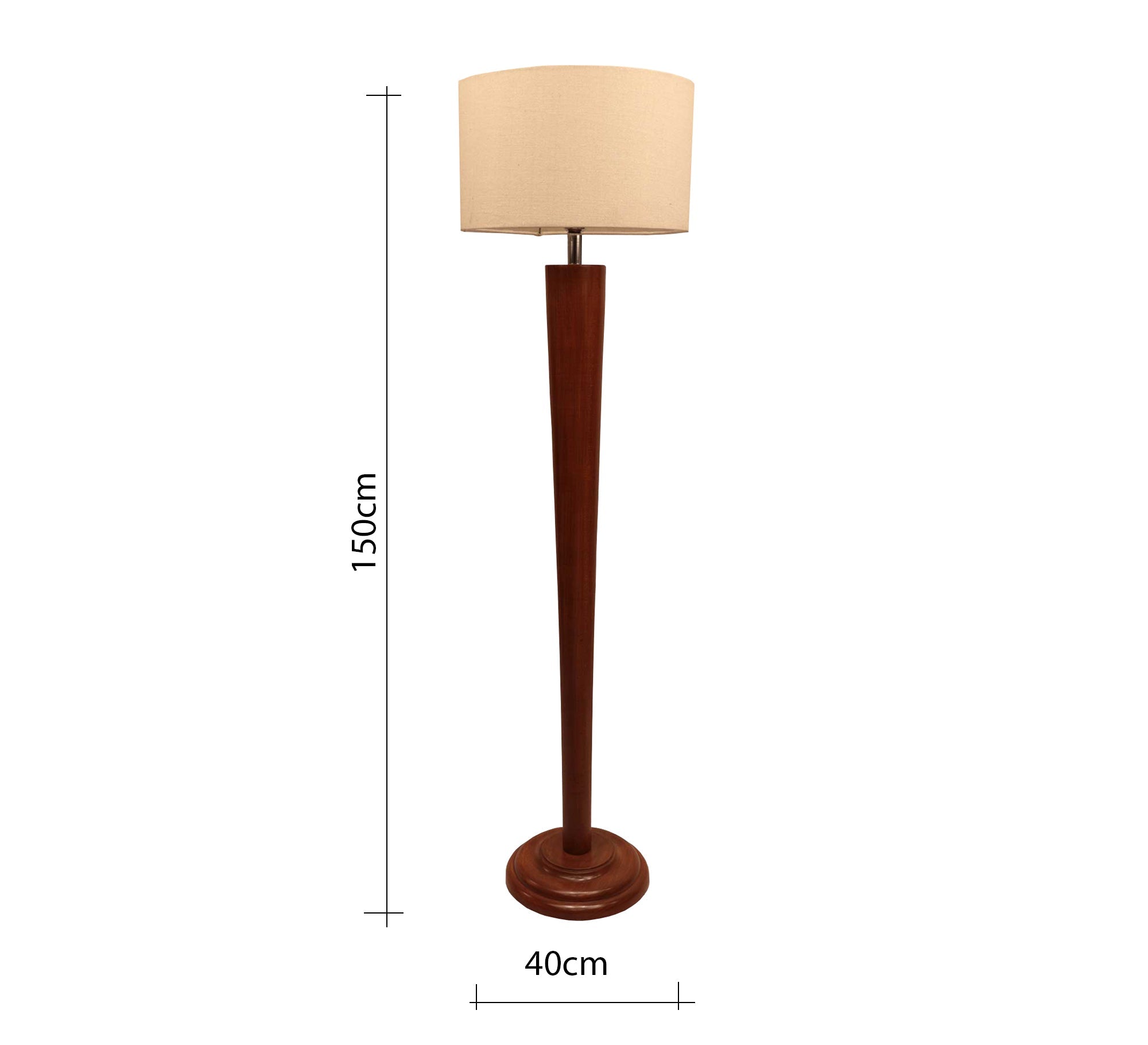 Wooden floor lamp with elegant circular base - Vitrine Furniture - Lighting