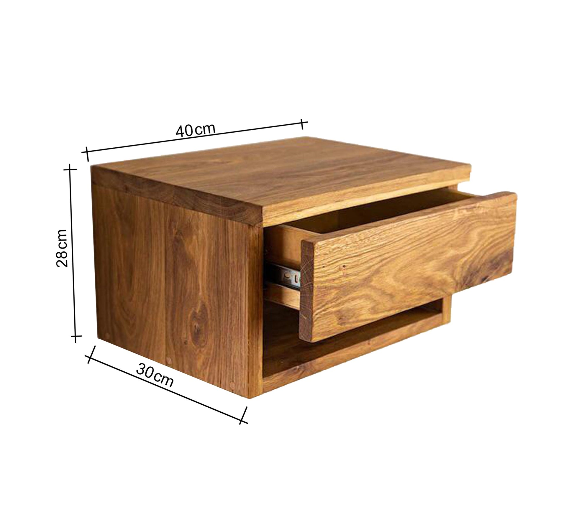 Wooden hanging table with drawer and hidden shelf - Vitrine Furniture - Furniture