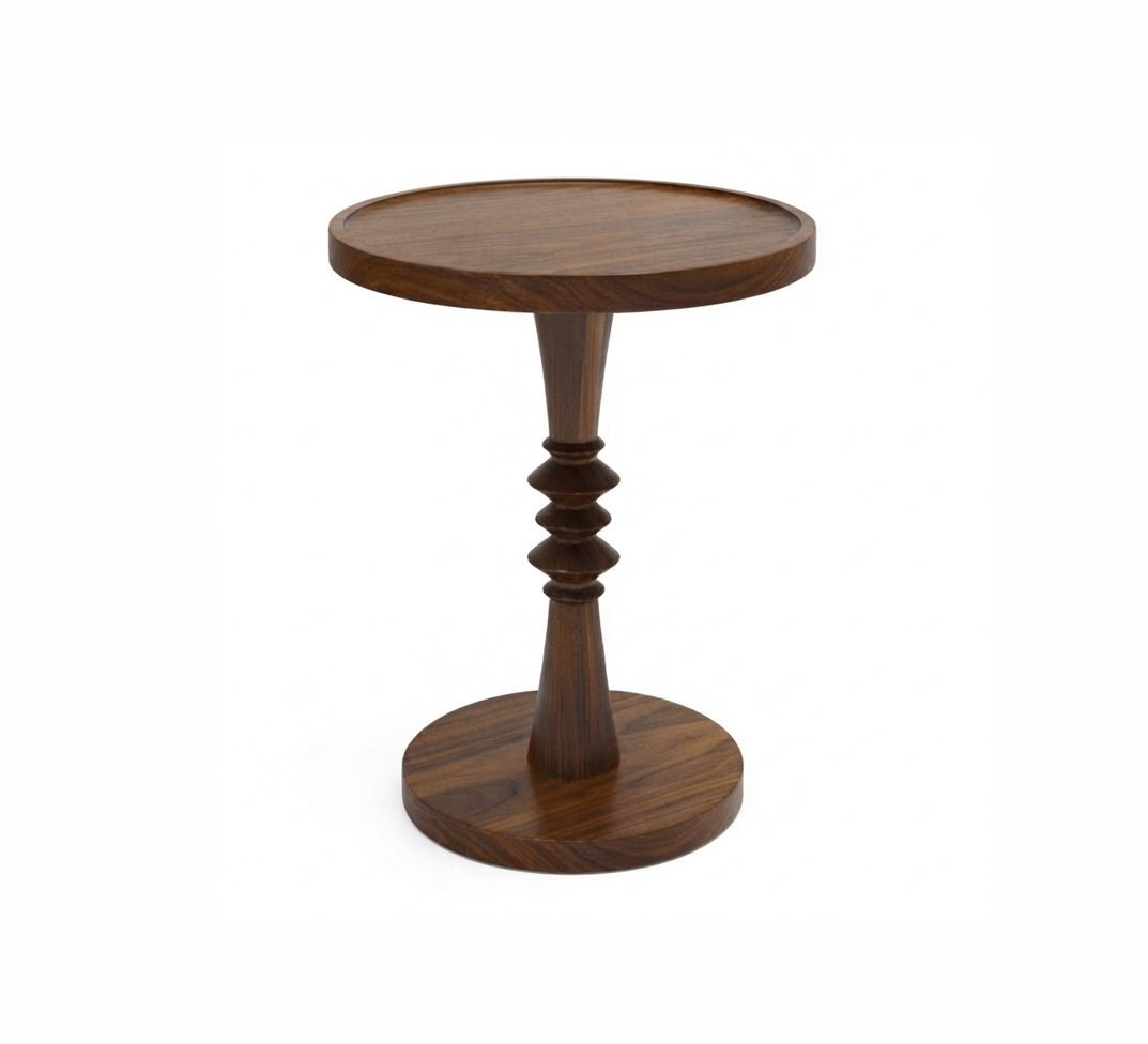 Wooden serving table set with unique turned details - Vitrine Furniture - Side Tables