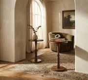 Wooden serving table set with unique turned details - Vitrine Furniture - Side Tables