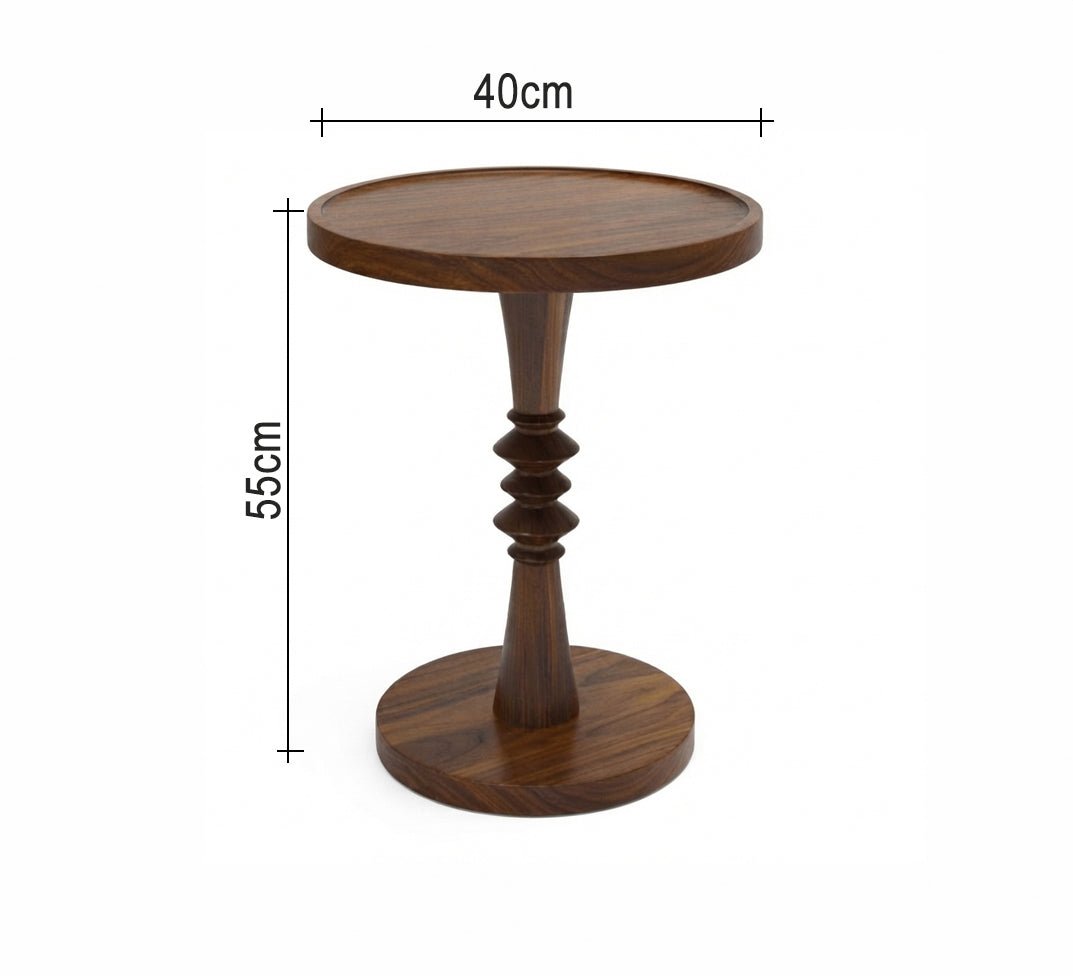 Wooden serving table set with unique turned details - Vitrine Furniture - Side Tables