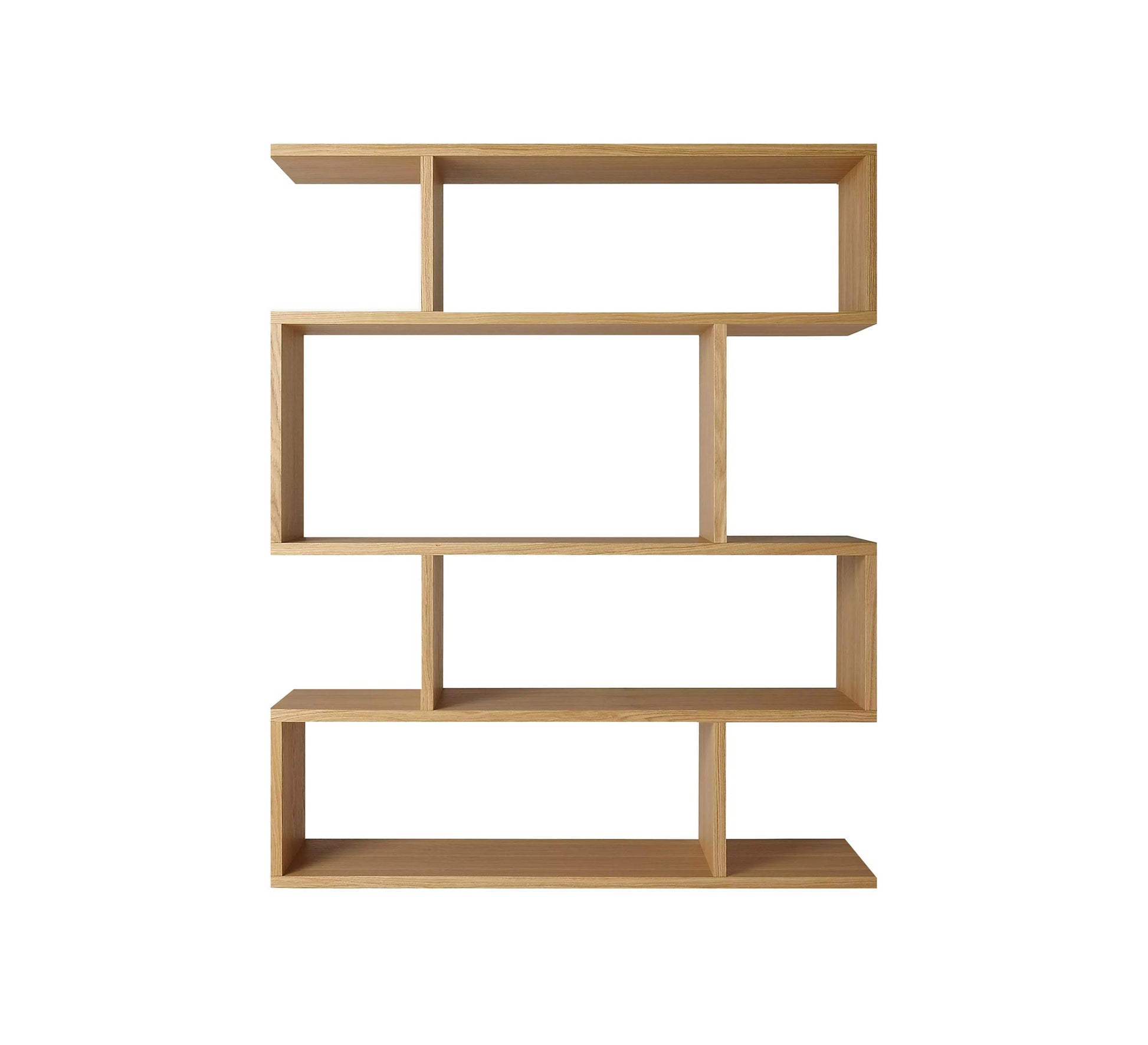 Wooden shelving unit with a modern zigzag design - Vitrine Furniture - Furniture