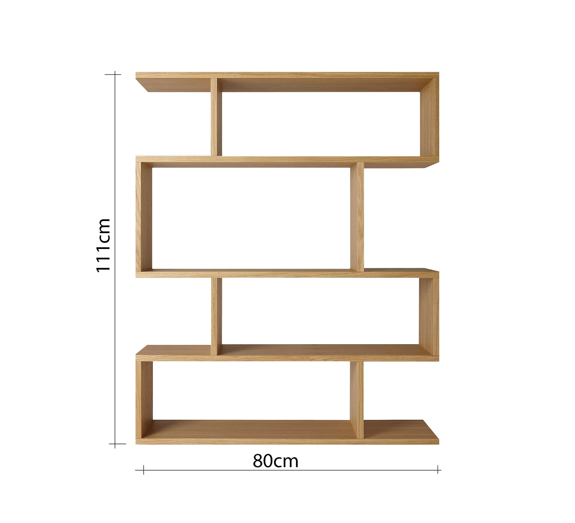 Wooden shelving unit with a modern zigzag design - Vitrine Furniture - Furniture
