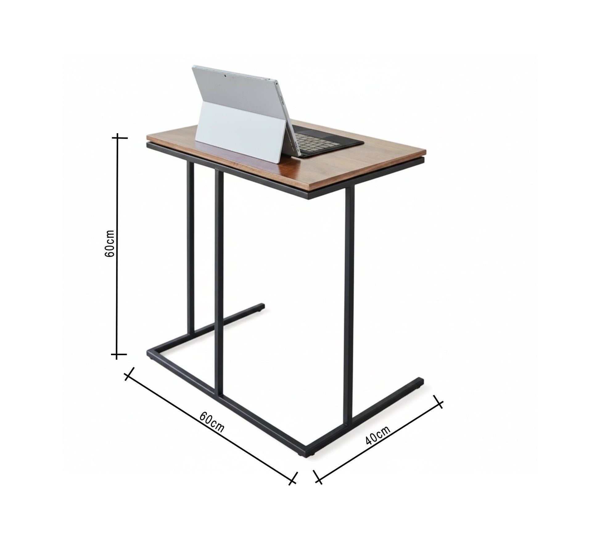 Wooden side table with a slim black frame - Vitrine Furniture - Furniture