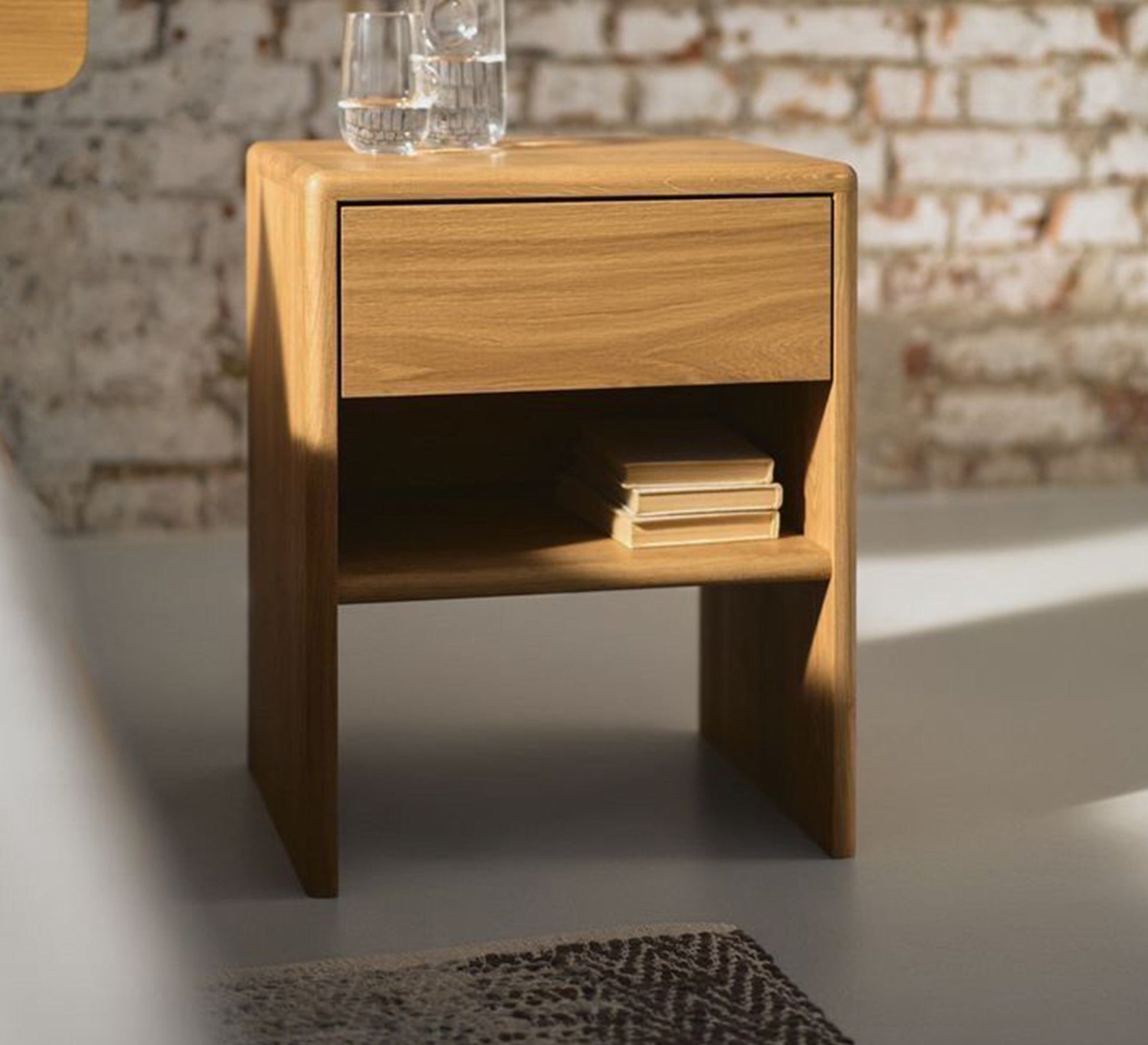 Wooden side table with drawer and shelf - Vitrine Furniture - Furniture