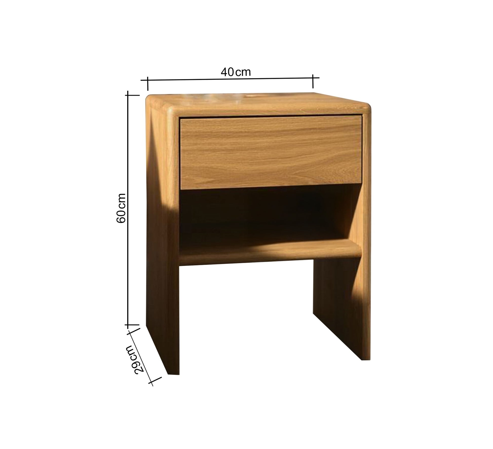 Wooden side table with drawer and shelf - Vitrine Furniture - Furniture