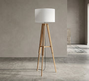 Wooden Tripod Floor Lamp with Shade - Vitrine Furniture - Floor lamps