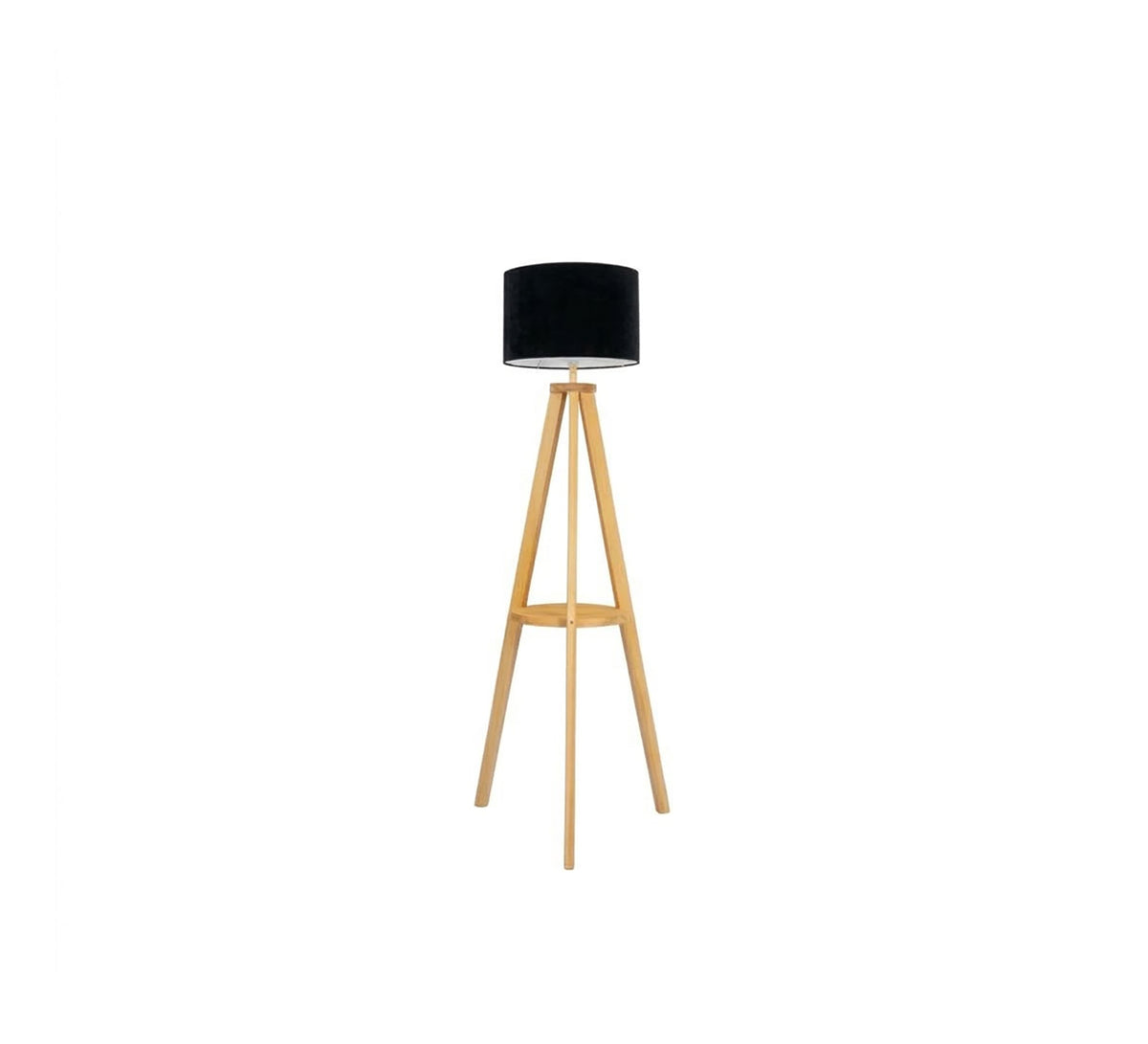 Wooden Tripod Floor Lamp with Shelf - Vitrine Furniture - Floor lamps