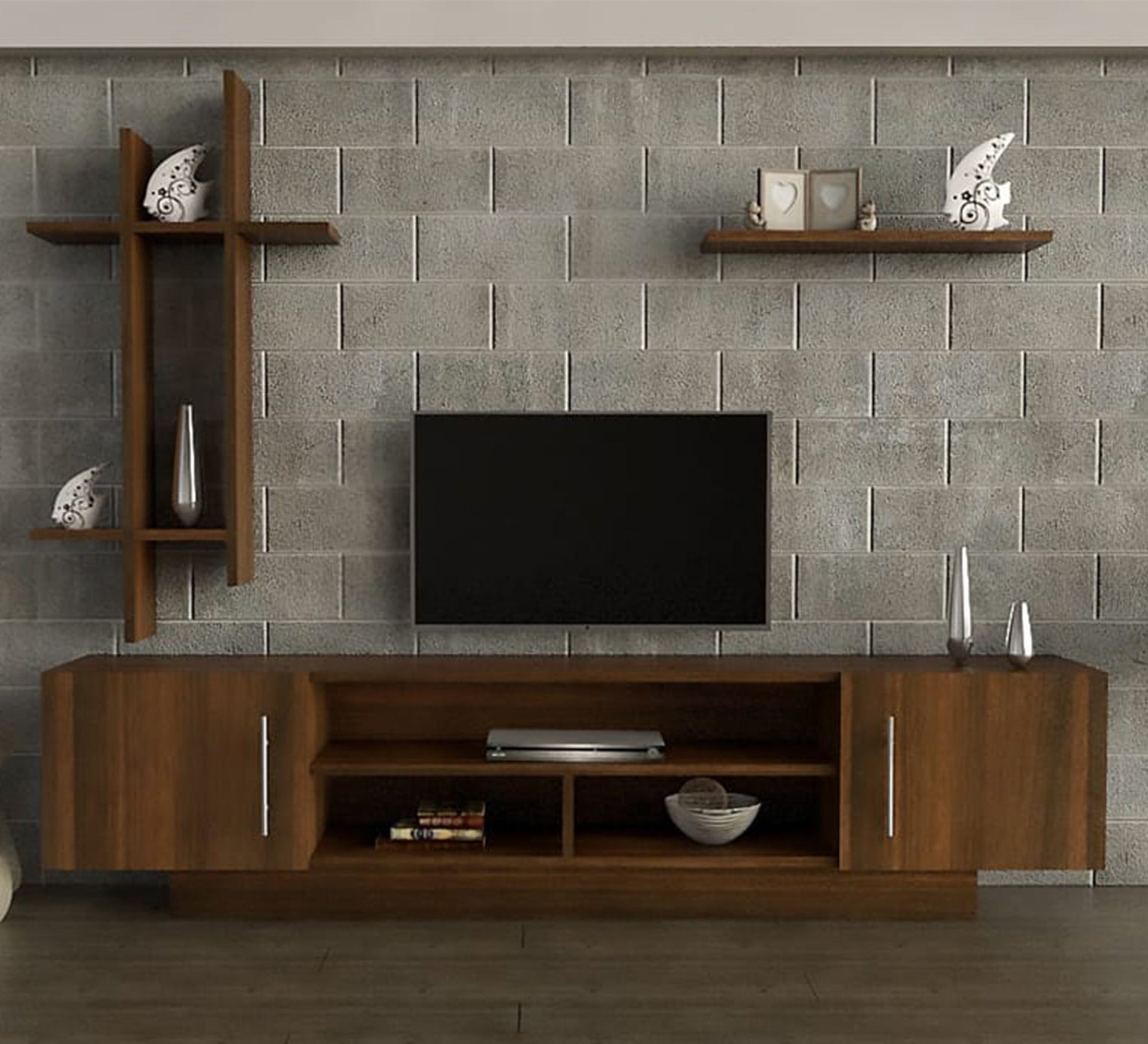 Wooden TV stand with a warm design - Vitrine Furniture - Furniture