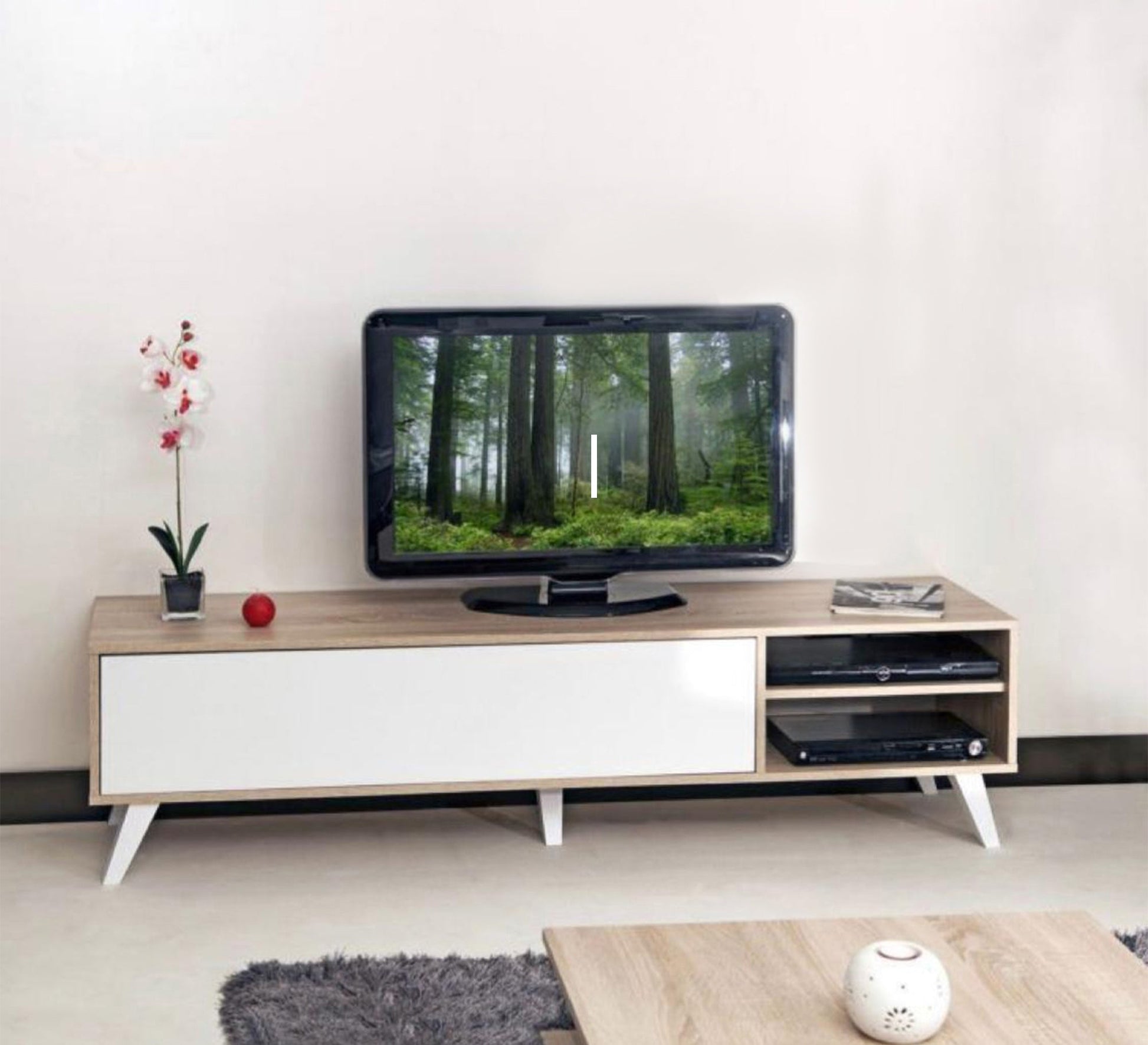 Wooden TV table * white - Vitrine Furniture - TV Table & Cabinet