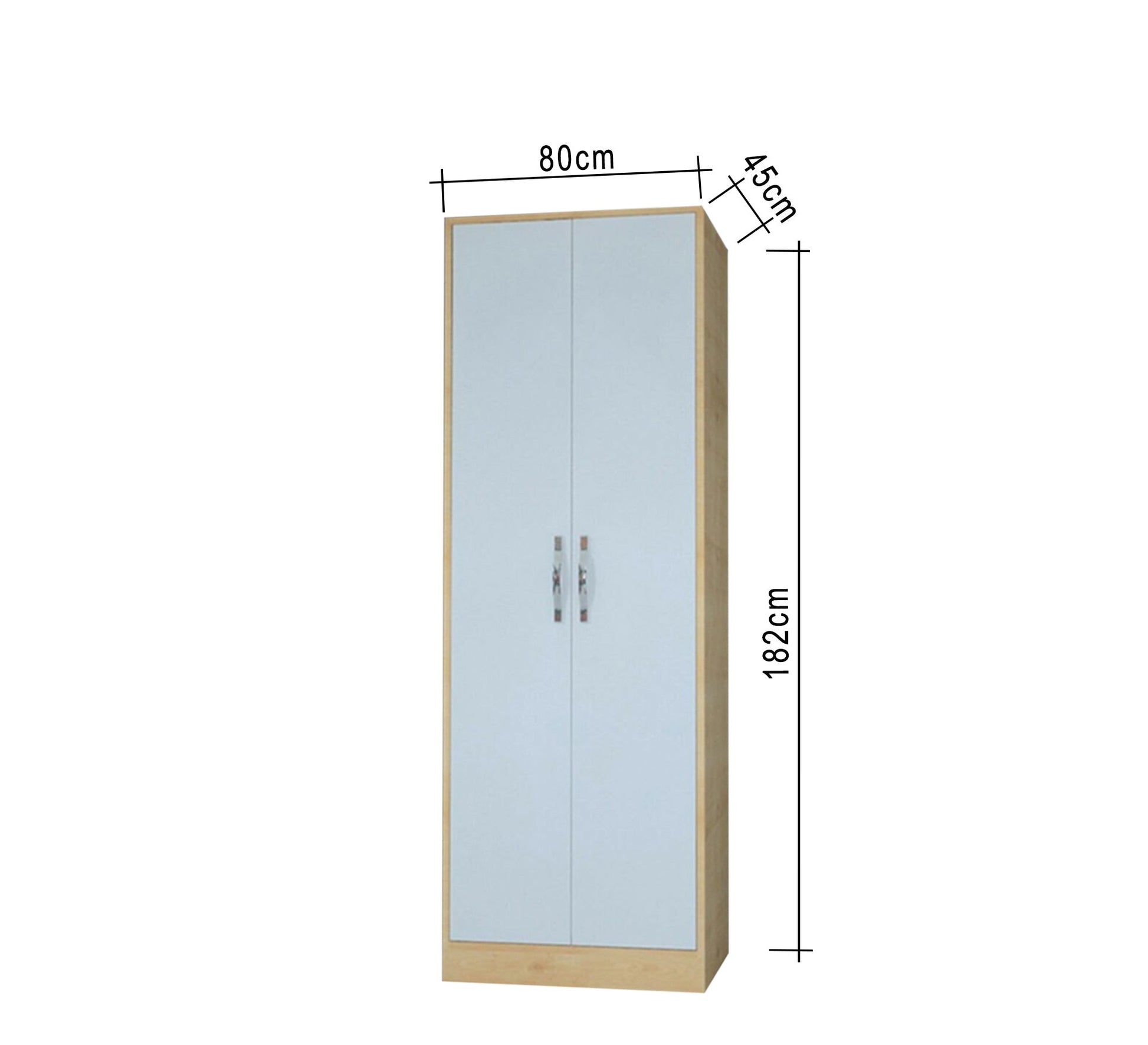 Wooden wardrobe, 63 cm, with two white doors - Vitrine Furniture - Furniture
