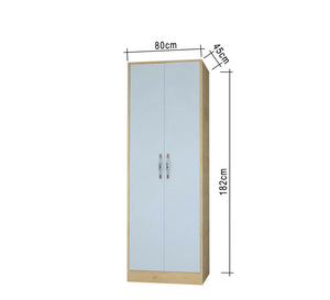 Wooden wardrobe, 63 cm, with two white doors - Vitrine Furniture - Furniture