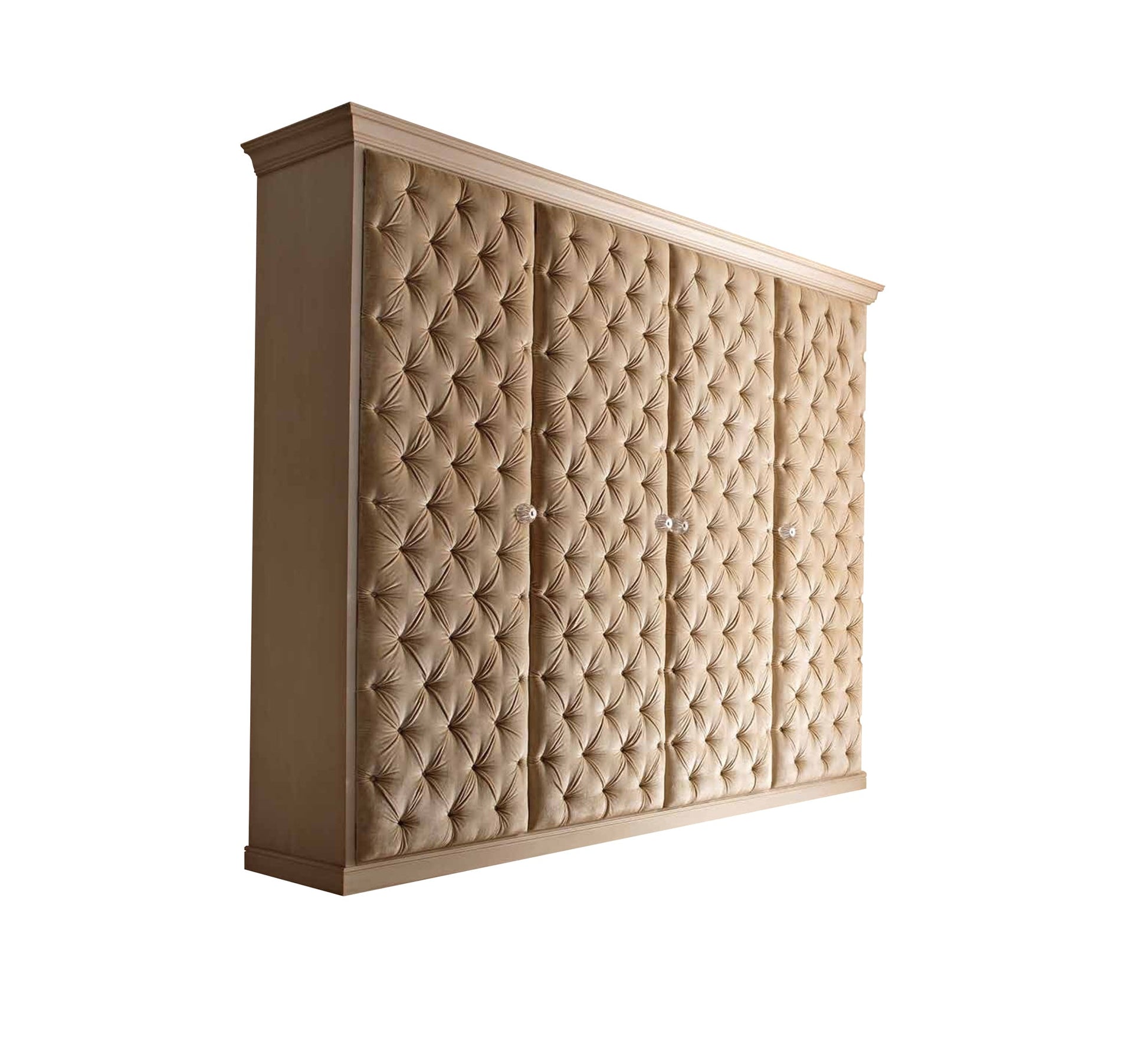 Wooden wardrobe with recessed stitched doors - Vitrine Furniture - Furniture