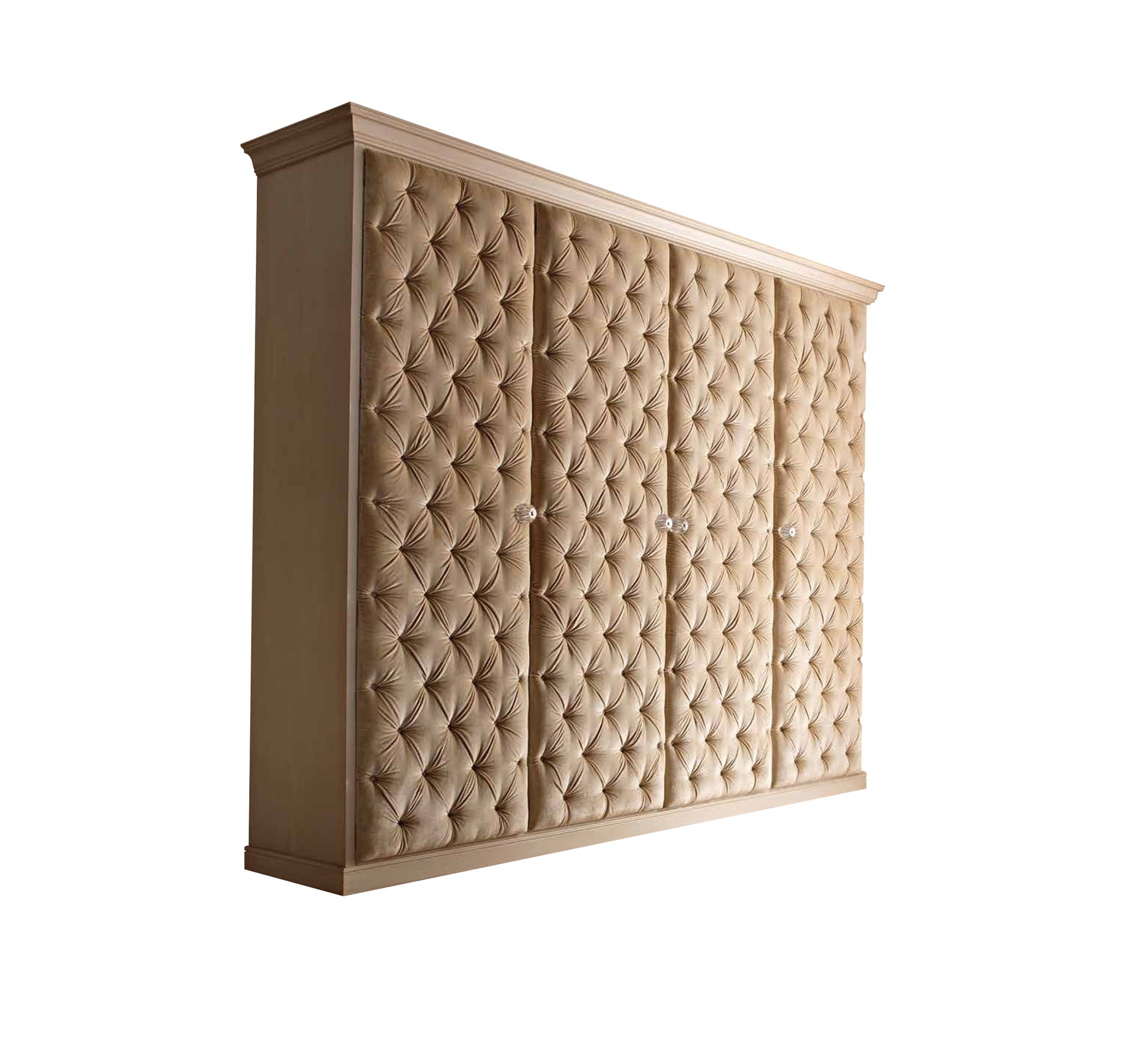 Wooden wardrobe with recessed stitched doors - Vitrine Furniture - Furniture