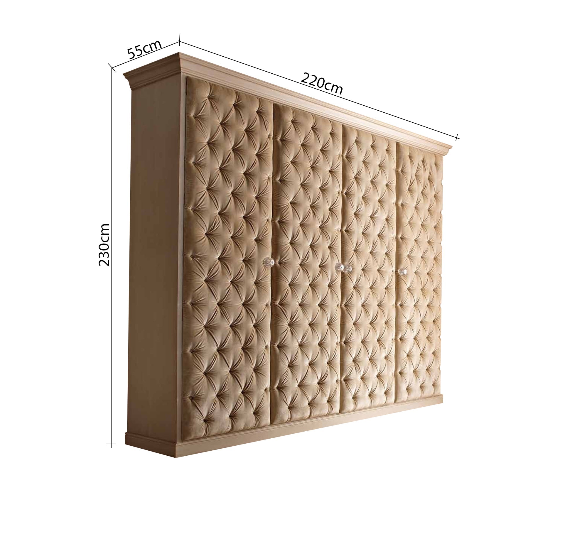 Wooden wardrobe with recessed stitched doors - Vitrine Furniture - Furniture